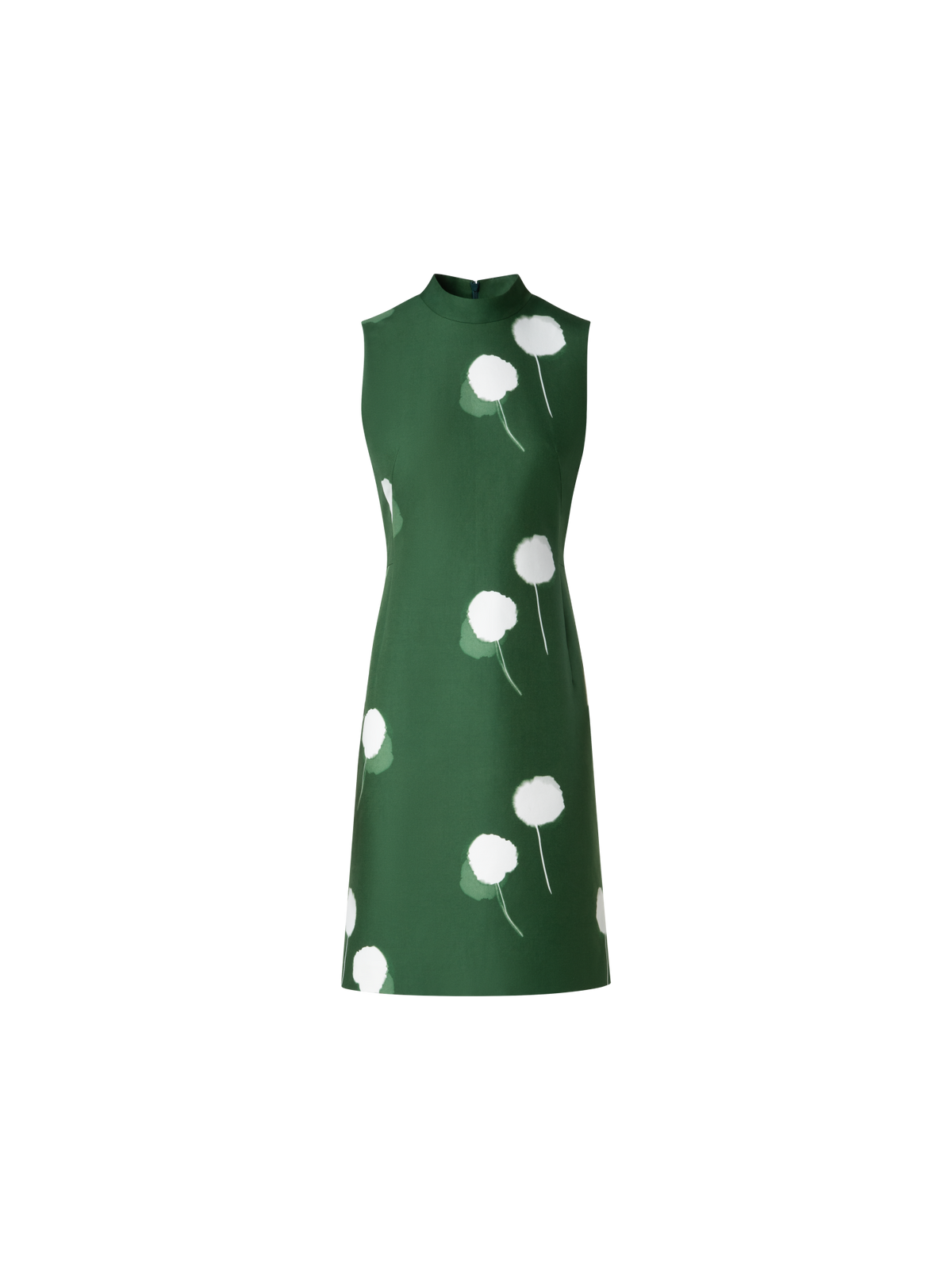 Designer Double-Face Sheath Dress with Dandelion Print - green - multicolor