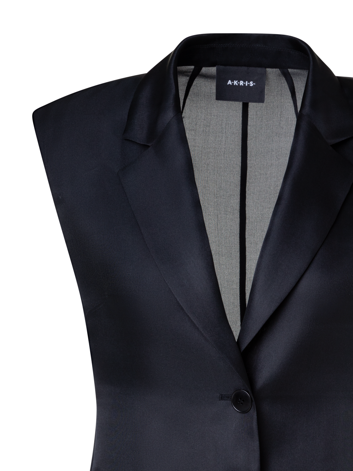 Designer Tailored Sheer Silk Gilet - black