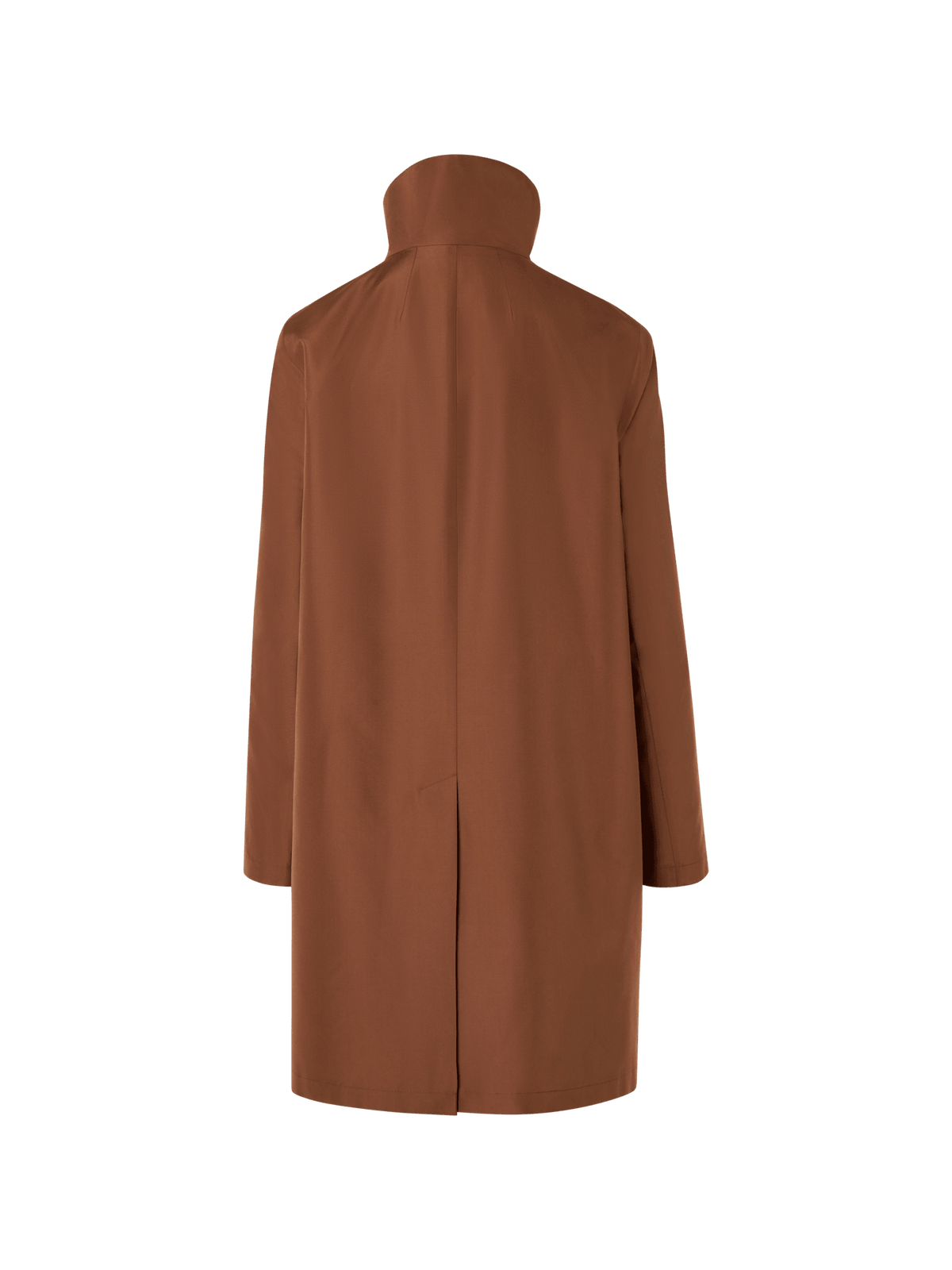 Designer Two-in-One Silk Taffeta Coat with Cashmere Inner - brown
