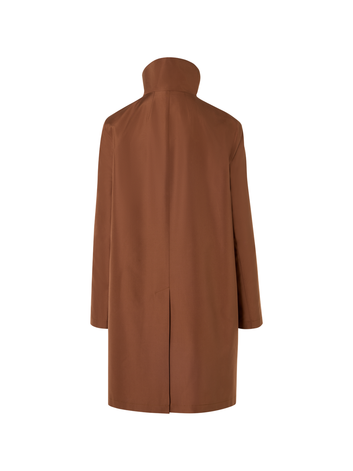 Designer Two-in-One Silk Taffeta Coat with Cashmere Inner - brown