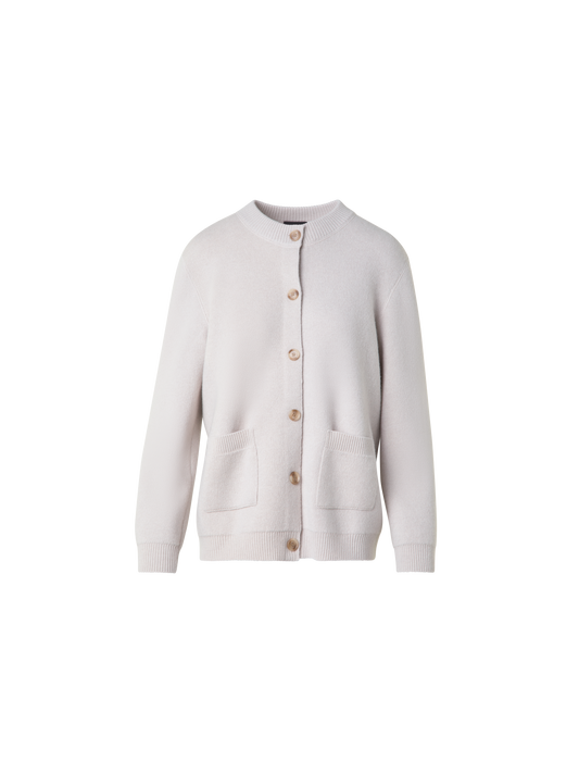 Designer Pure Cashmere Relaxed Cardigan - neutral - grey - beige