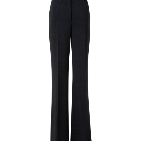 Wide Straight Wool Stretch Double-Face Pants