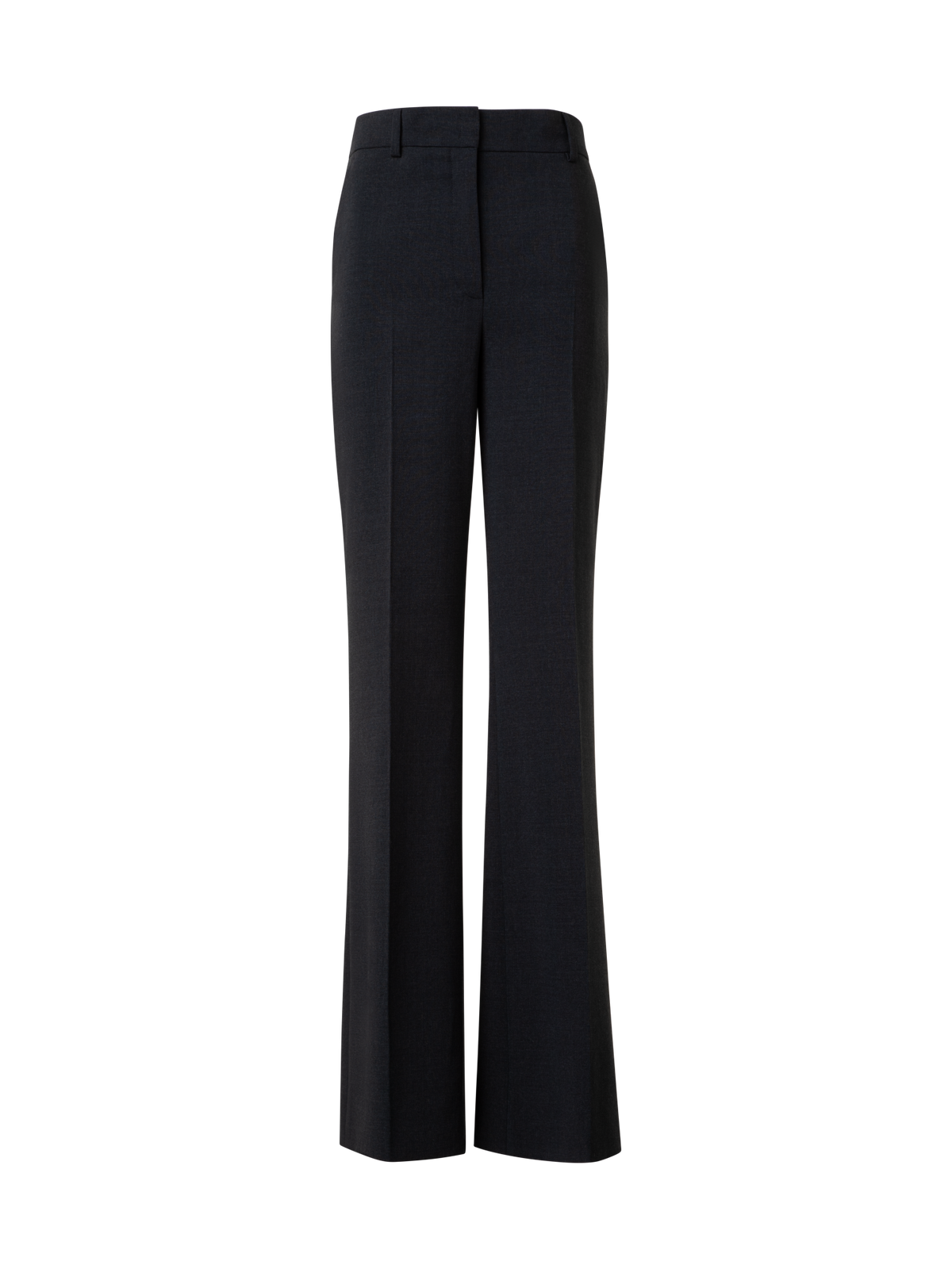 Designer Wide Straight Wool Stretch Double-Face Pants - neutral - grey