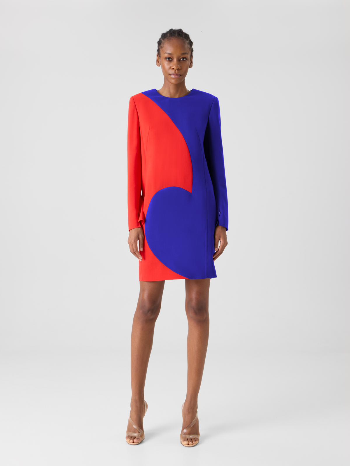 Designer Sheath Dress with Vortex Patchwork - multicolor #editorial