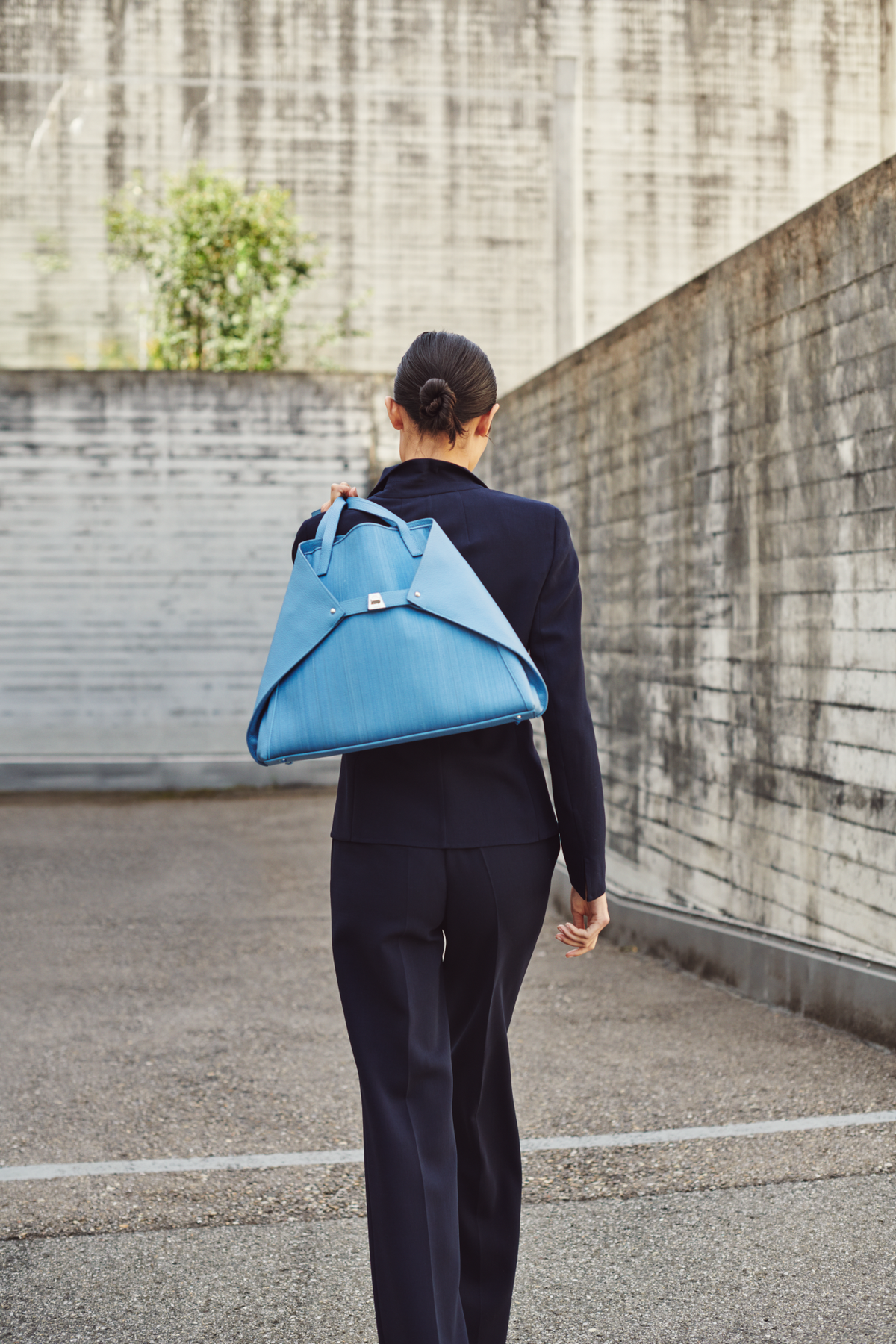 Designer Straight Wool Double-Face Pants - navy - blue #editorial