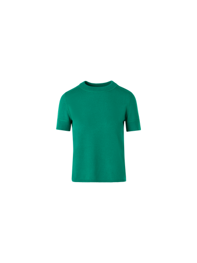 Designer Short-Sleeve Cashmere Knit Sweater - green