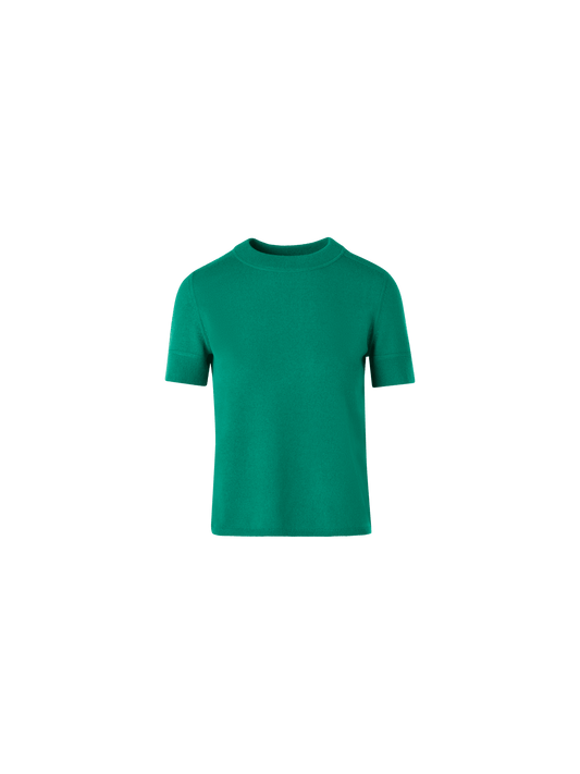 Designer Short-Sleeve Cashmere Knit Sweater - green