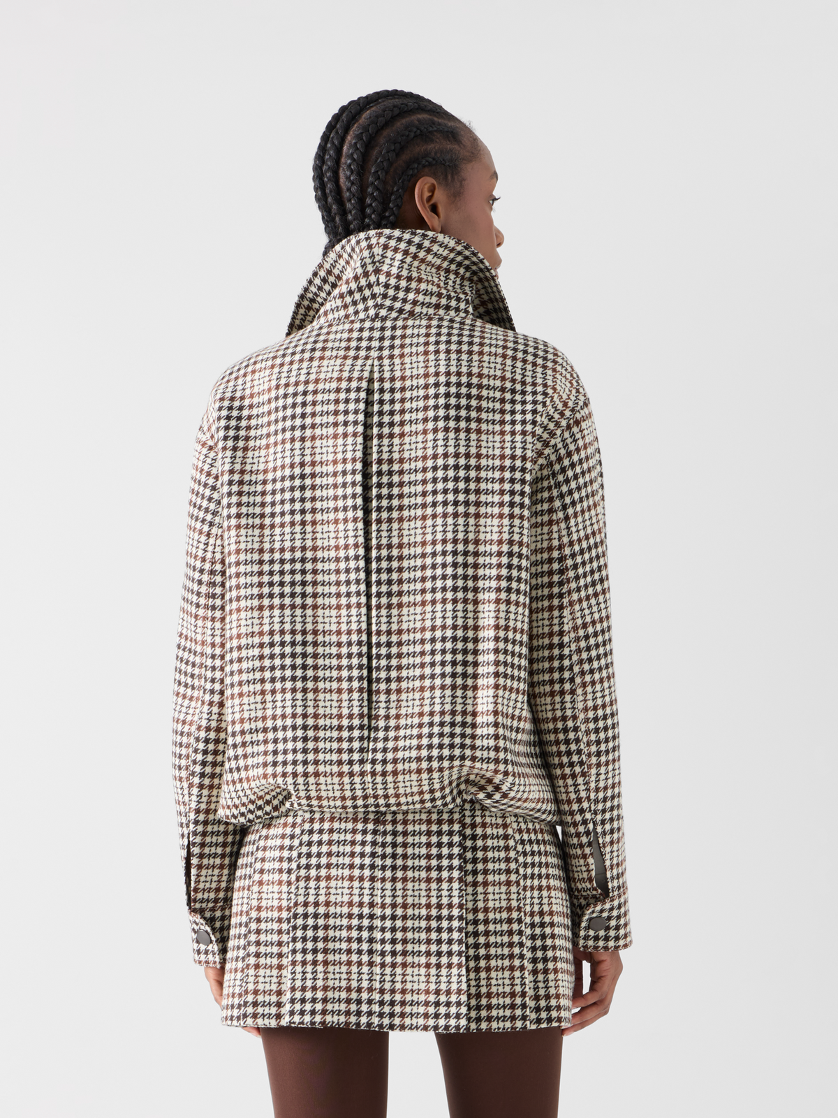 Designer Blouson in Check Tweed - brown - multicolor #editorial