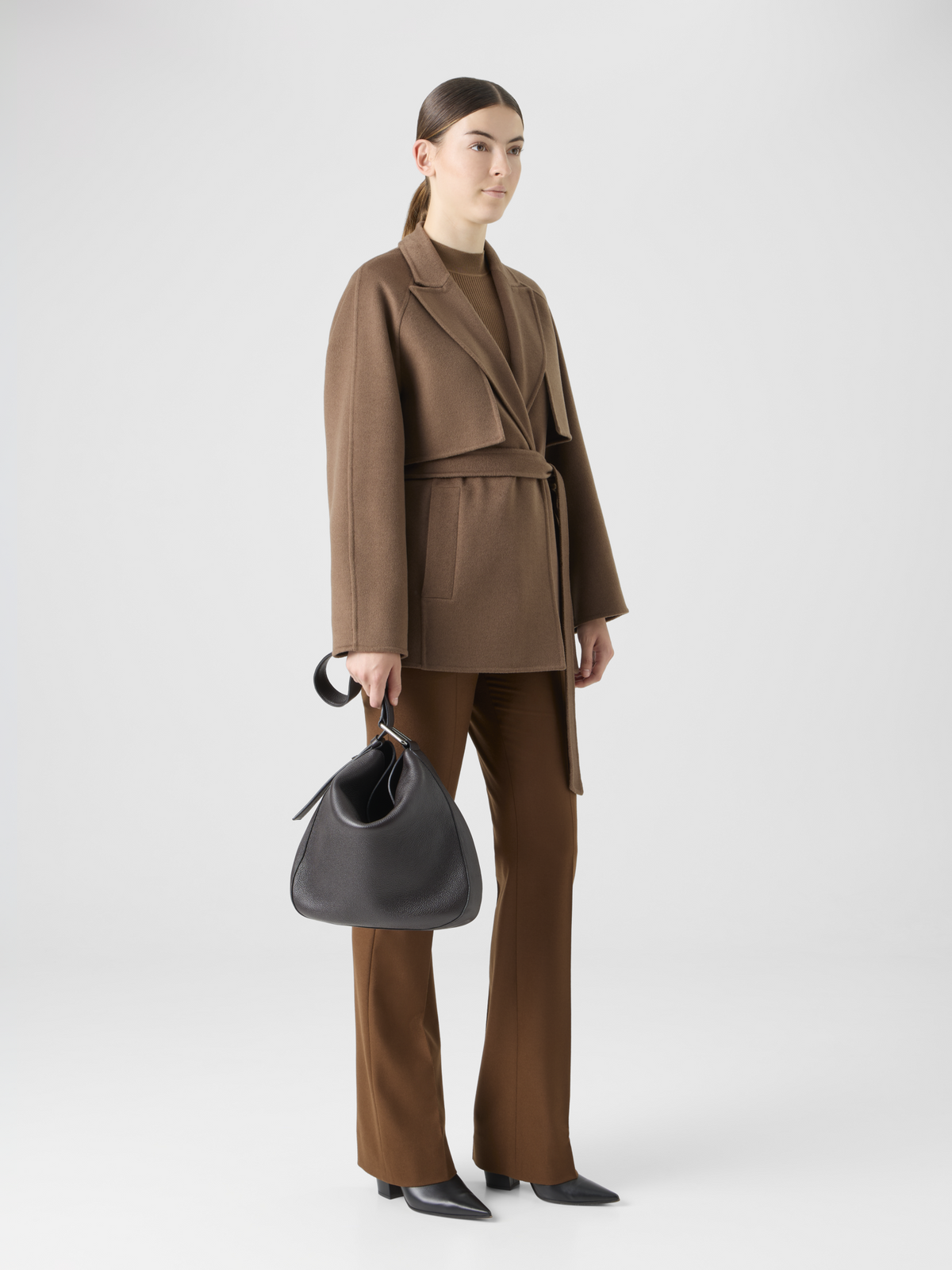 Designer Short Duo Coat - Cashmere Vest and Bolero - brown #editorial