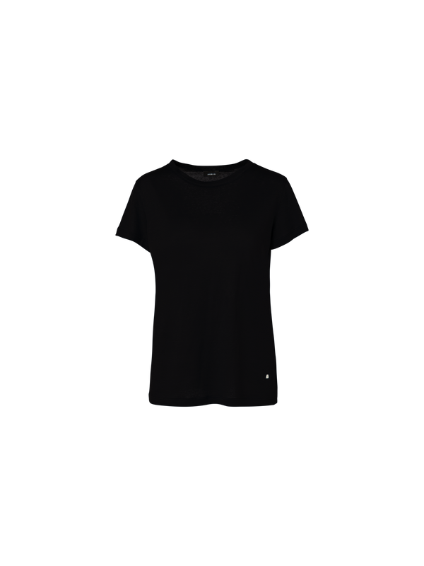 Designer Linen Jersey T-Shirt - black
