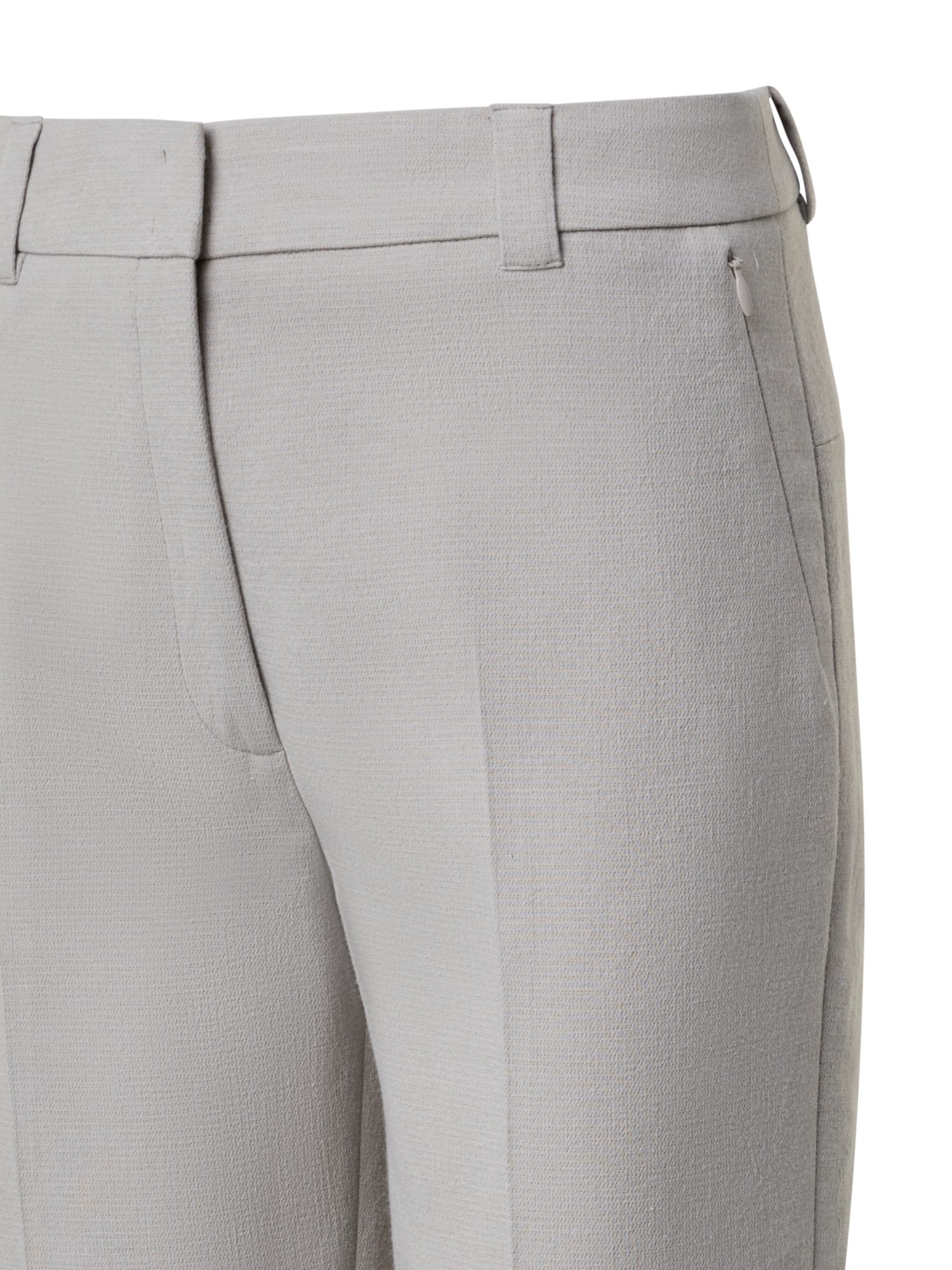 Designer Cropped Tapered Cotton Silk Double-Face Pants - grey