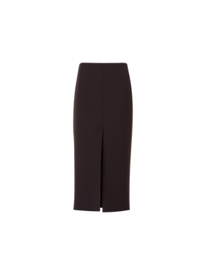 Designer Midi Pencil Skirt in Wool Double-Face - brown