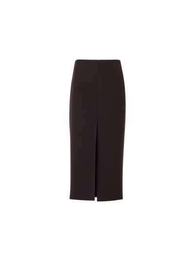 Designer Midi Pencil Skirt in Wool Double-Face - brown