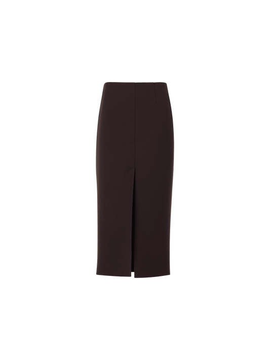 Designer Midi Pencil Skirt in Wool Double-Face - brown