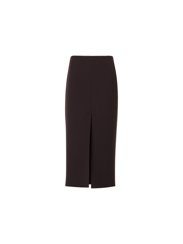 Designer Midi Pencil Skirt in Wool Double-Face - brown