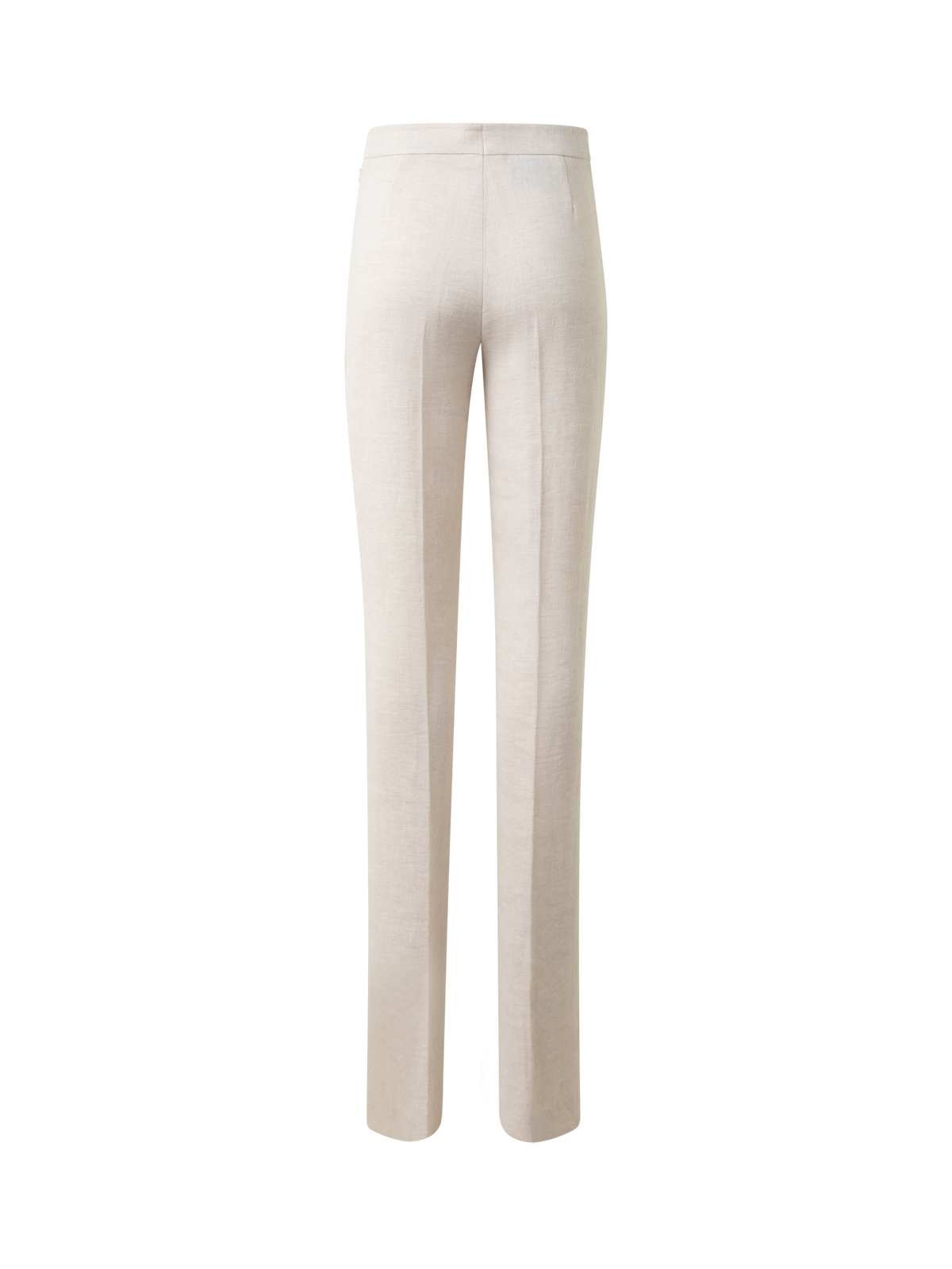 Designer Straight Linen Double-Face Pants - neutral - grey - beige