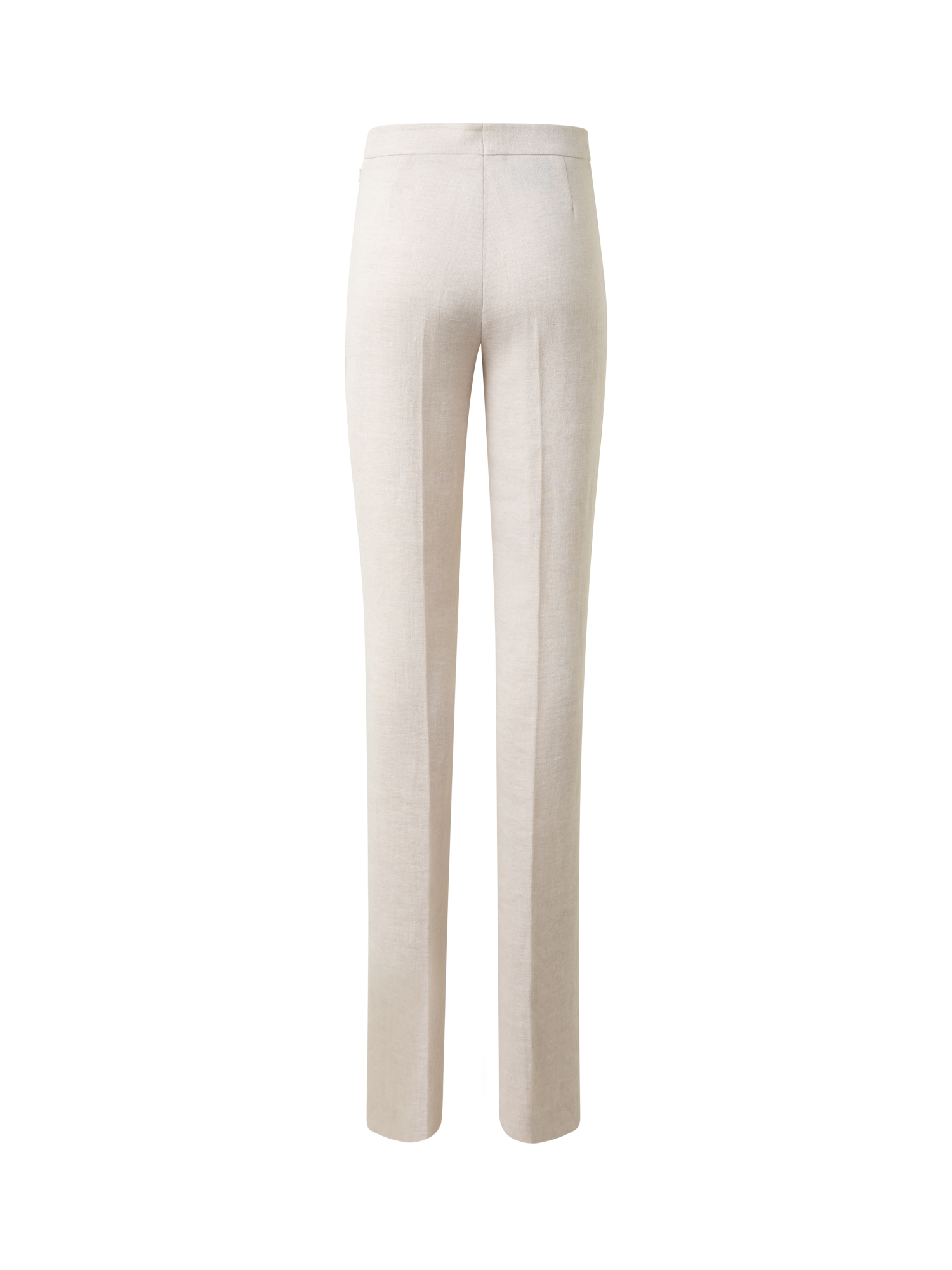 Designer Straight Linen Double-Face Pants - neutral - grey - beige