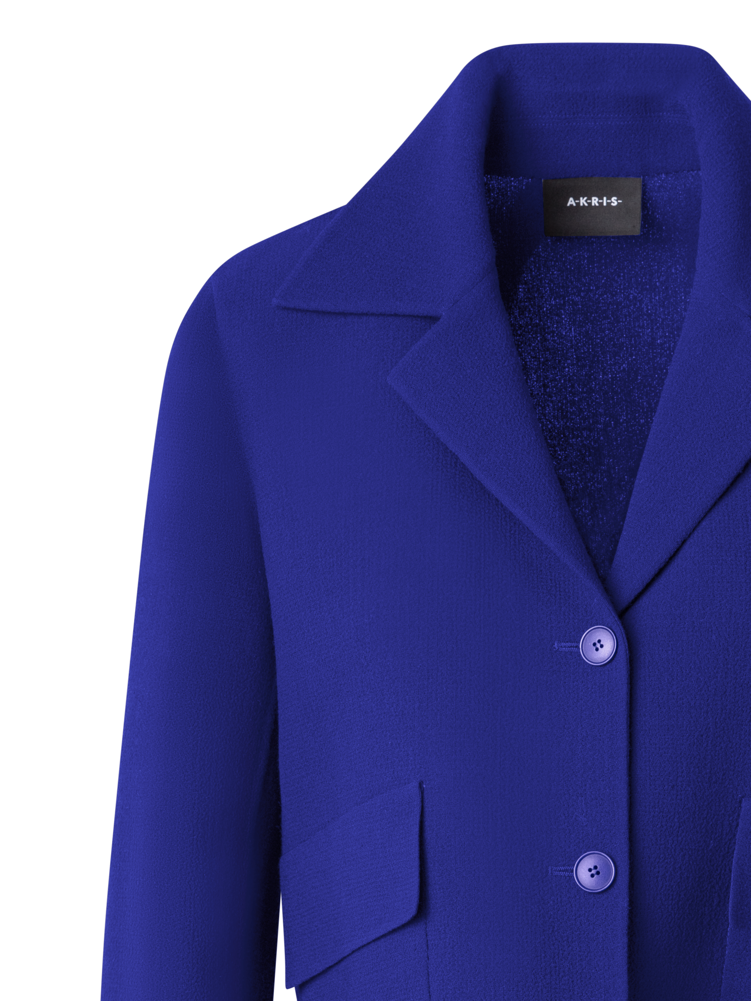 Designer Short Jacket in Wool Crêpe Double-Face - purple