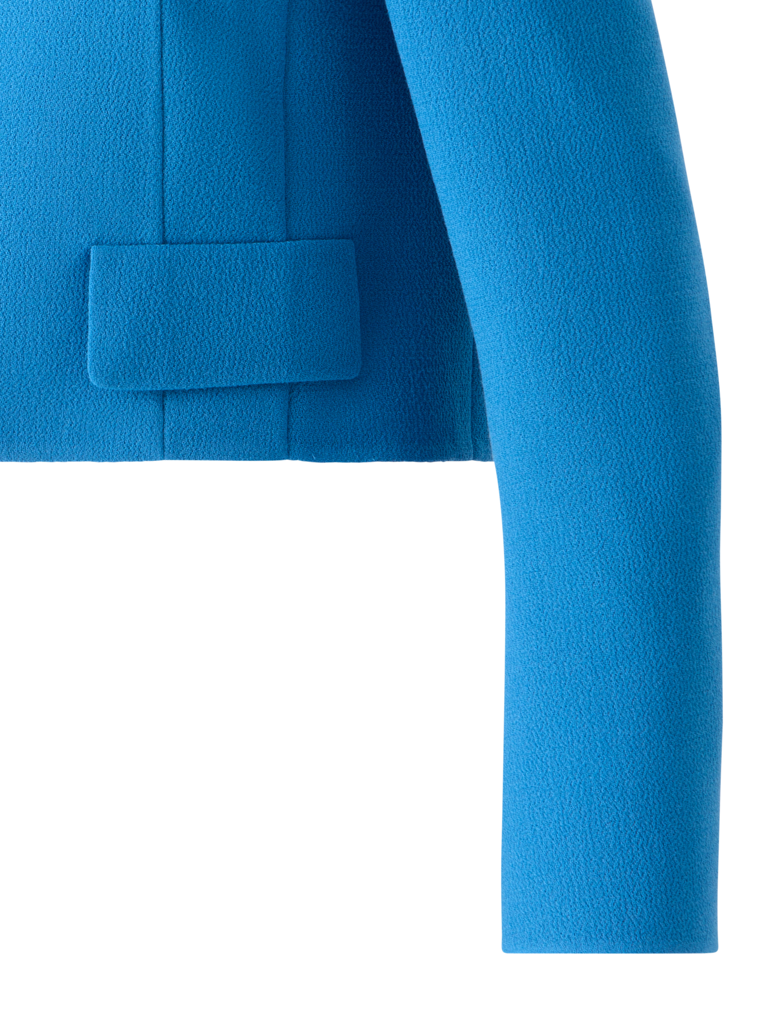 Designer Short Wool Crêpe Double-Face Jacket - blue