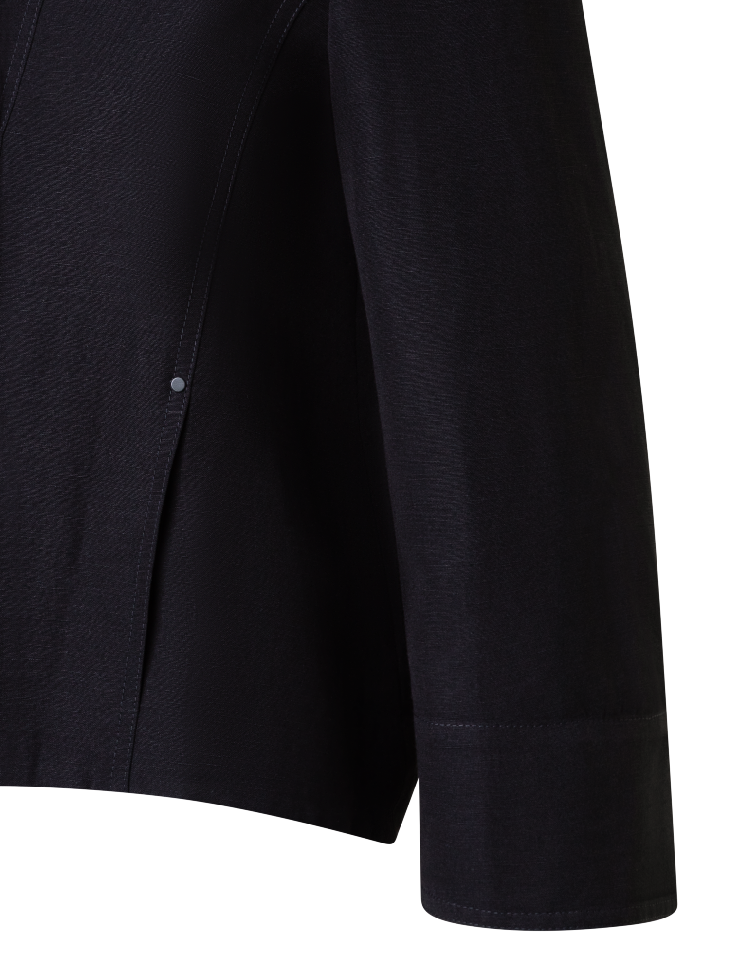 Designer Linen Blend Shawl Collar Jacket - black
