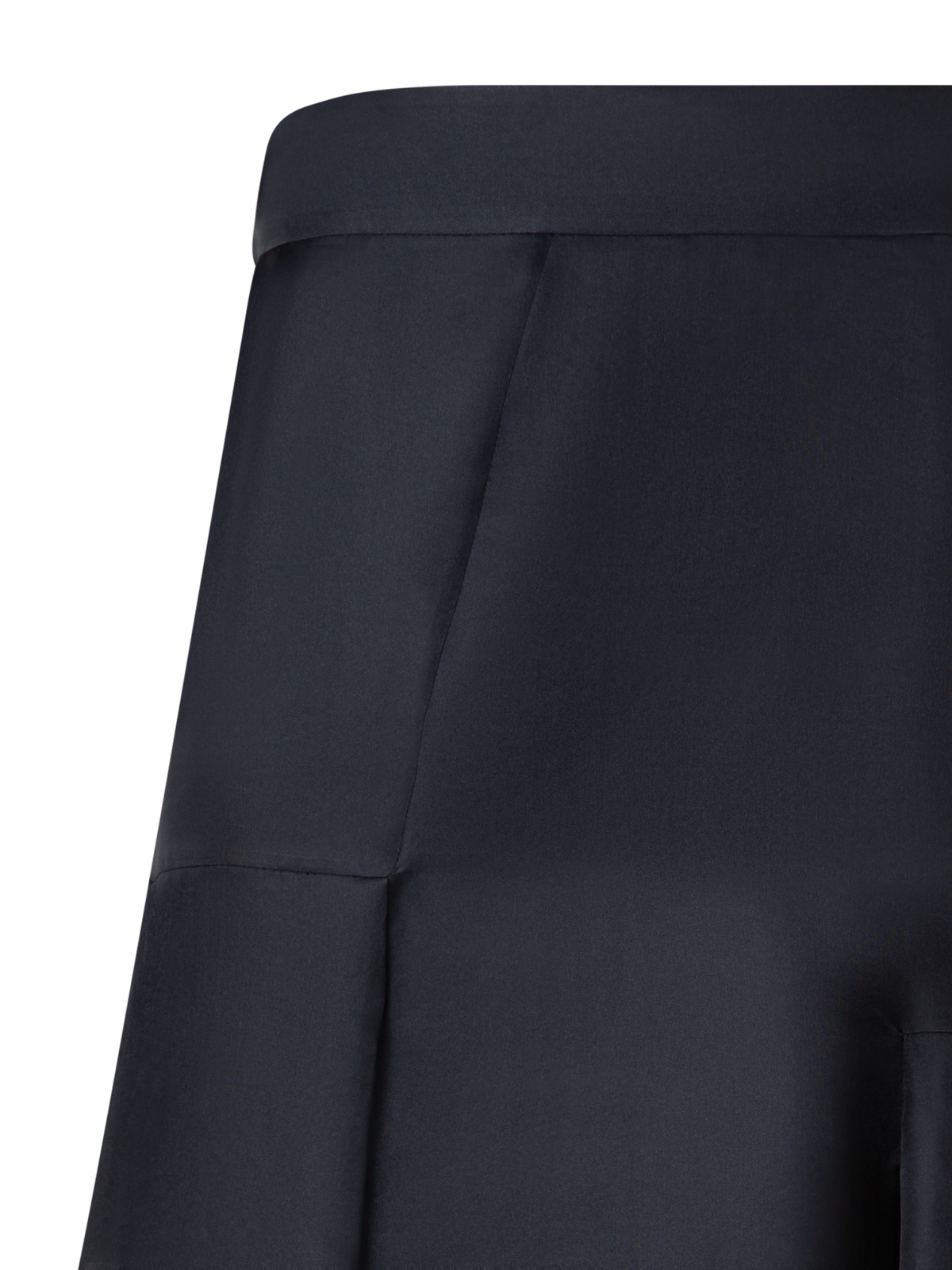 Designer Asymetrical Midi Skirt in Silk Organza - black