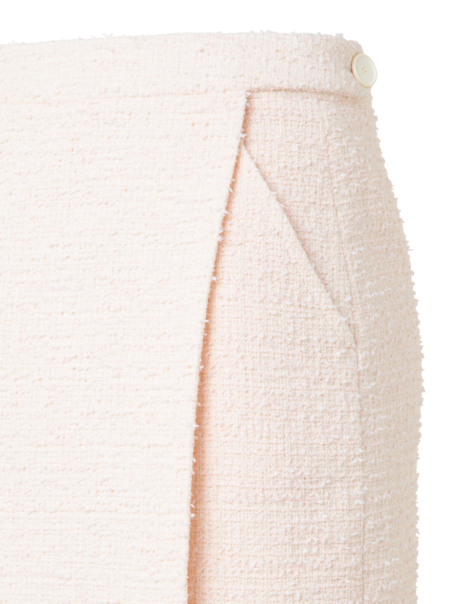 Designer Short Tweed Wrap Skirt - neutral - pastel - ecru - pink - white