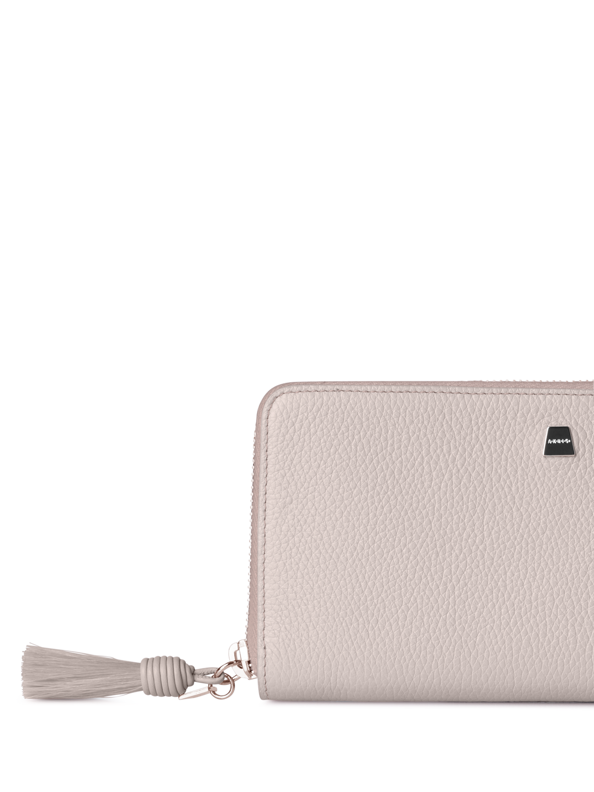 Designer Long Zip Around Wallet in Leather - neutral - beige
