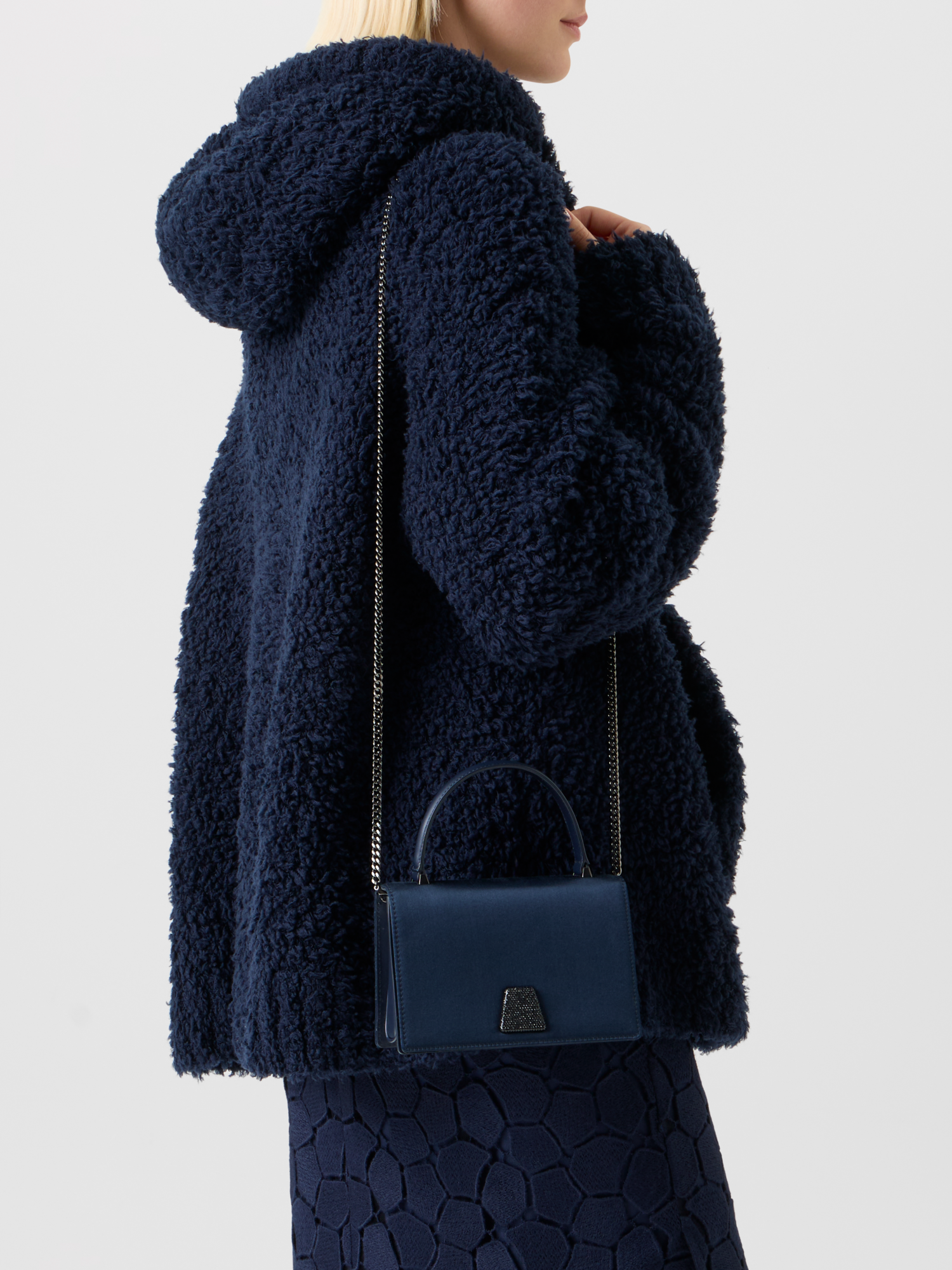 Designer Alice Mini Top Handle Bag - navy 