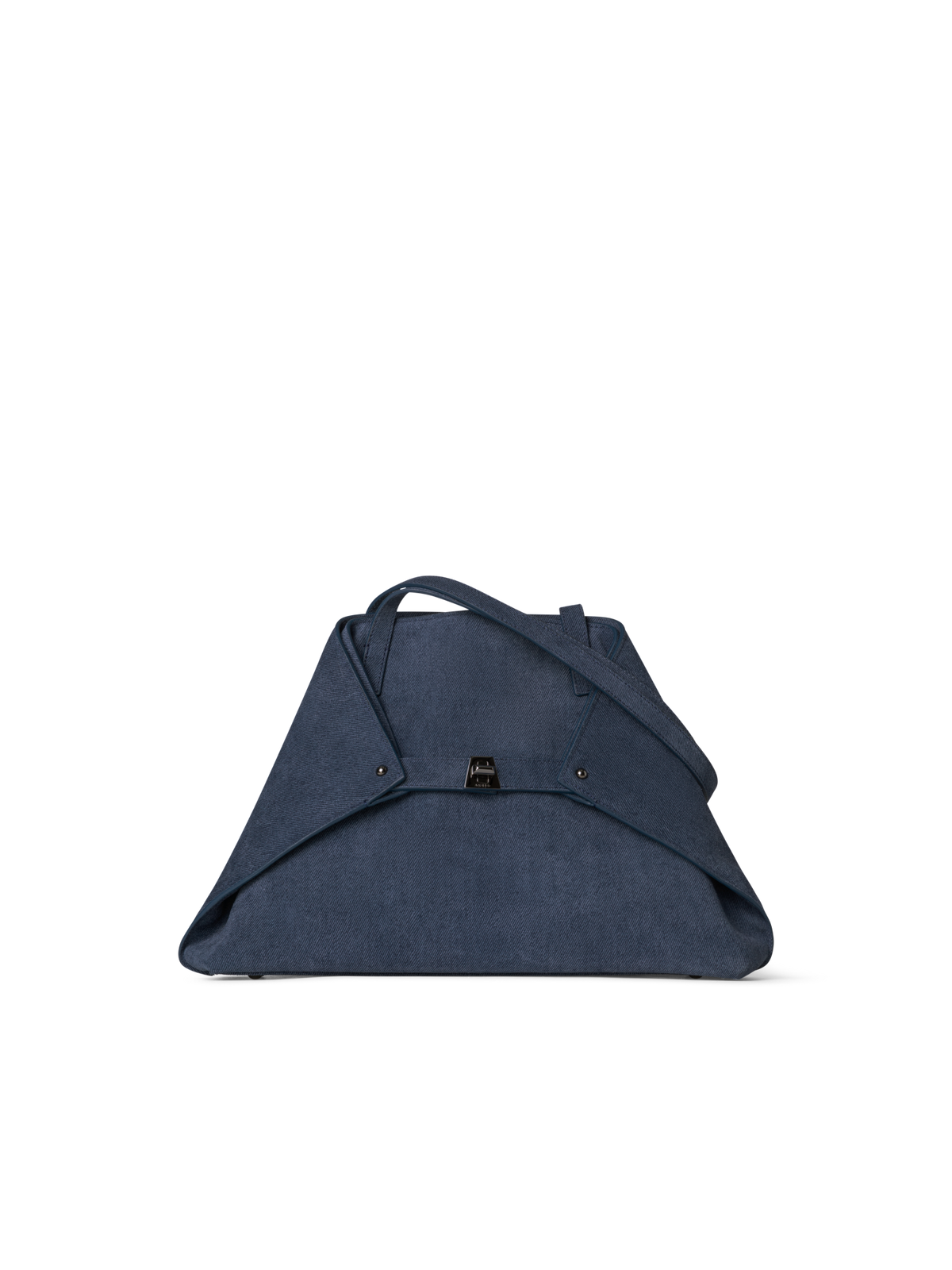 Designer Ai Small Shoulder Tote - navy - blue