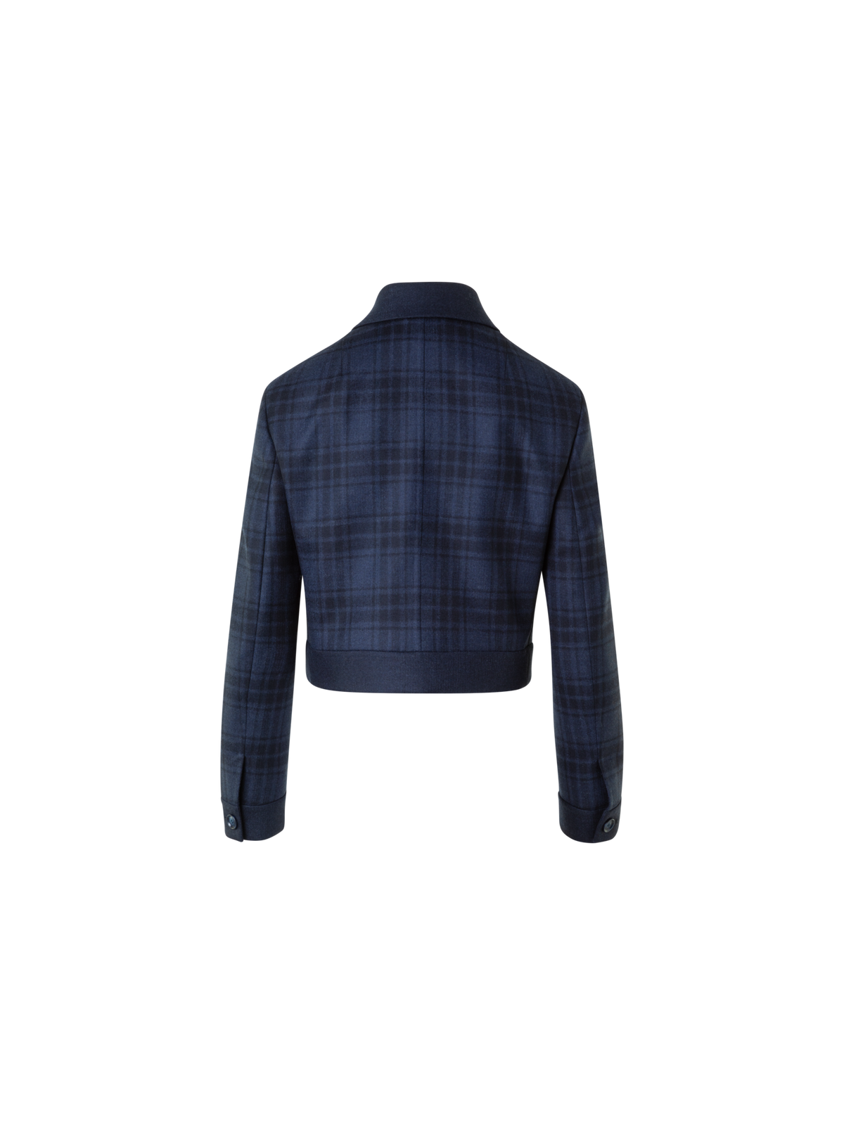 Short Wool Double-Face Plaid Jacket – Akris - Main Image