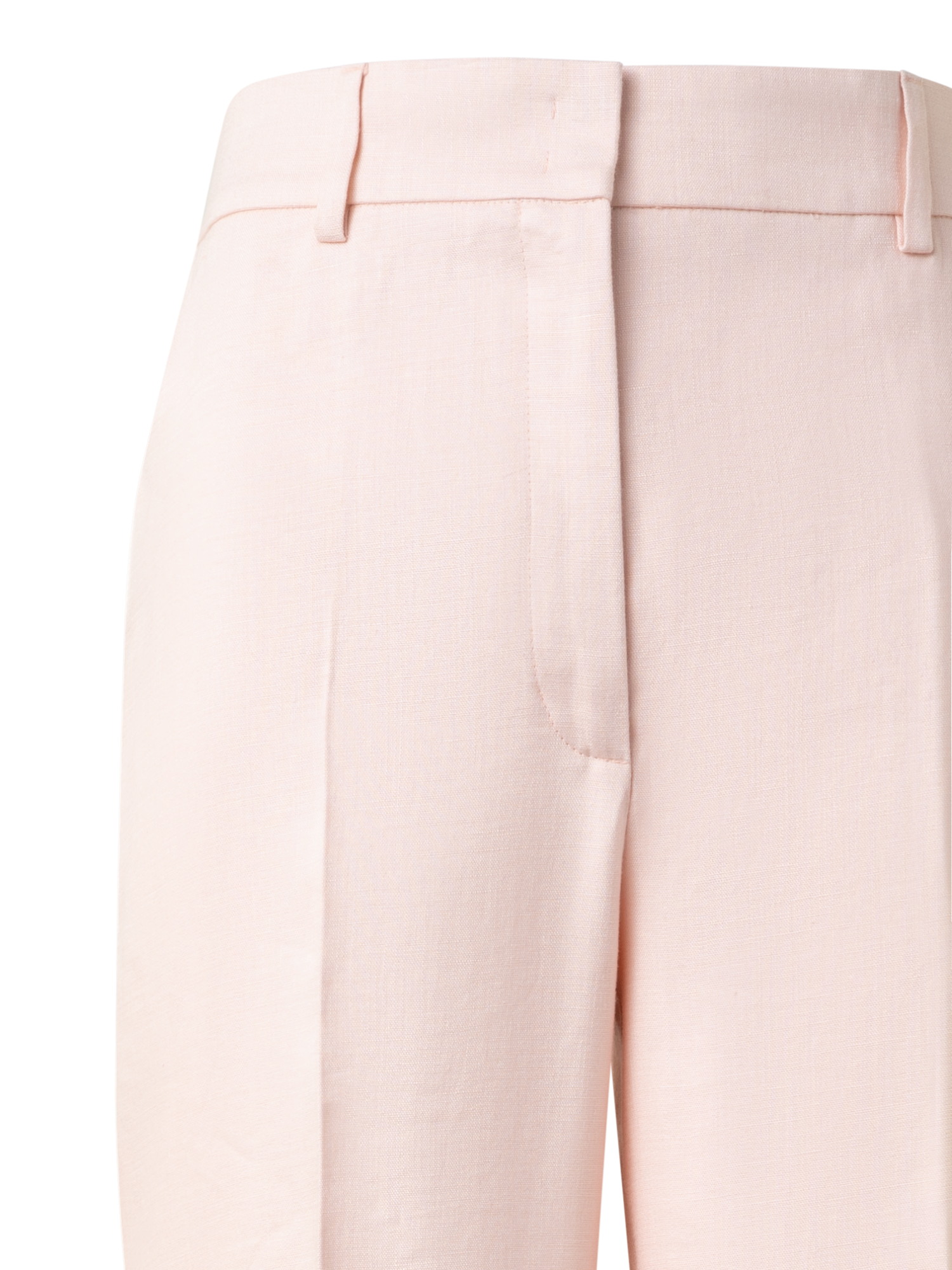 Designer Wide Straight Linen Double-Face Pants - pastel - pink