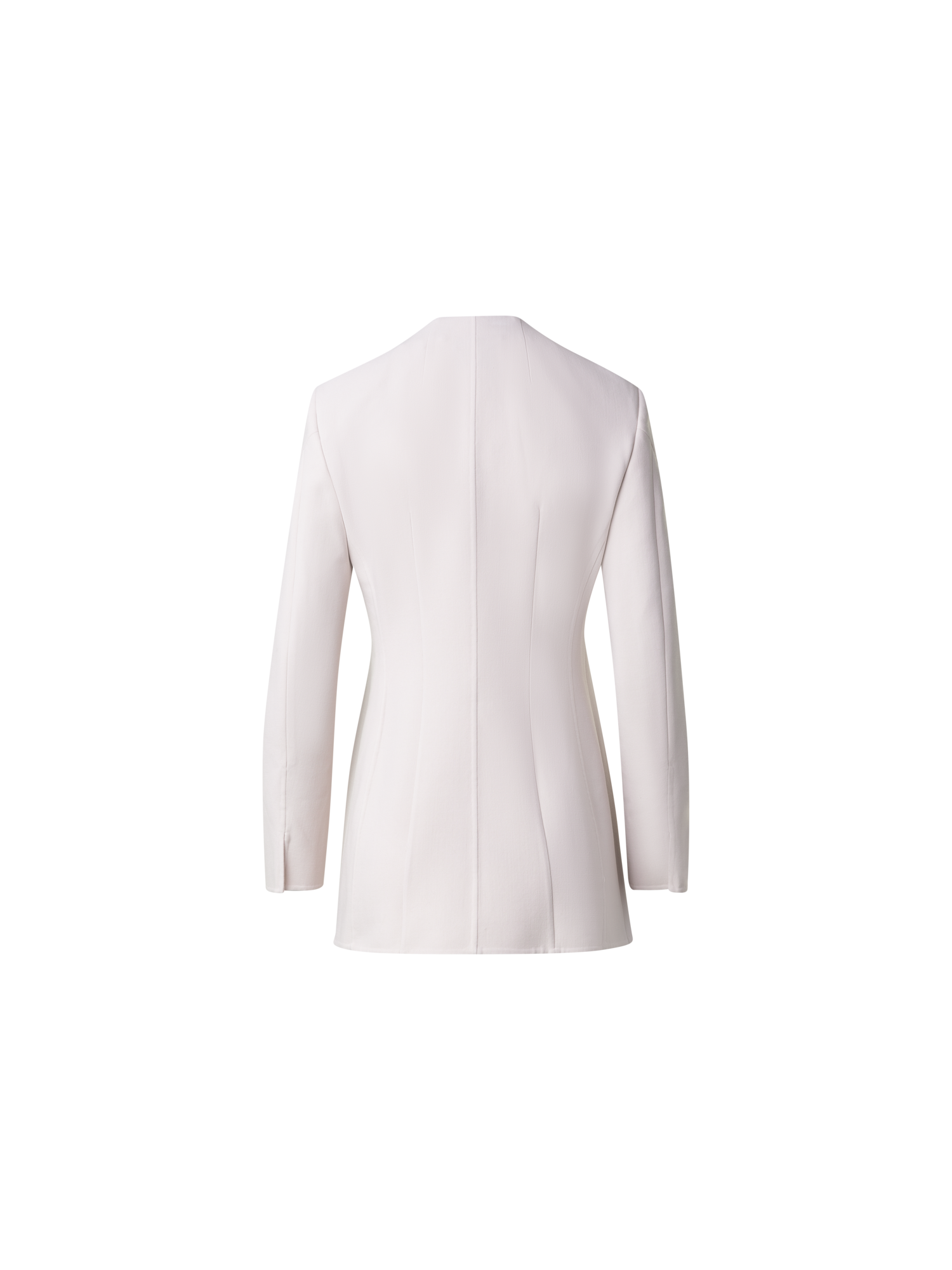 Designer Wool Stretch Double-Face Long Jacket - beige