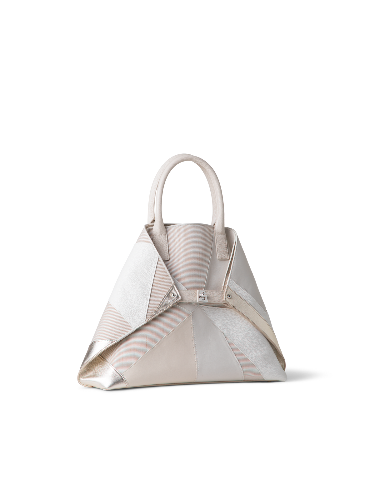 Designer Ai Medium Top Handle Tote - white - neutral - multicolor - ecru