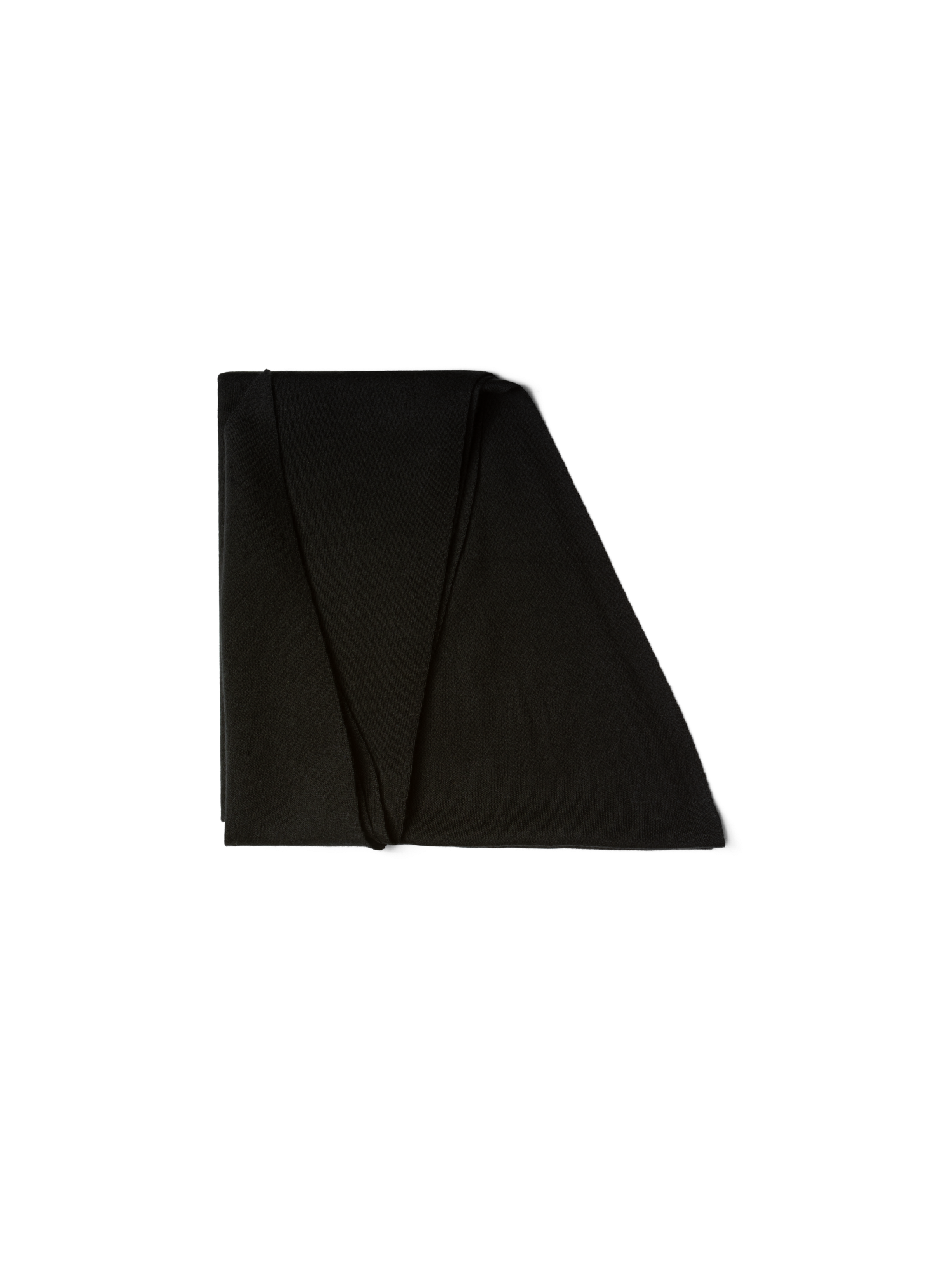 Designer Trapezoid Shaped Scarf from Cashmere Silk  - black