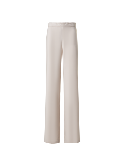 Designer Relaxed Straight Cool Wool Pants - neutral - pastel - beige