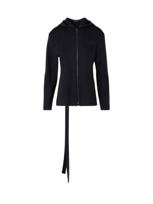 Designer Jacket with Open Back in Light Neoprene - black