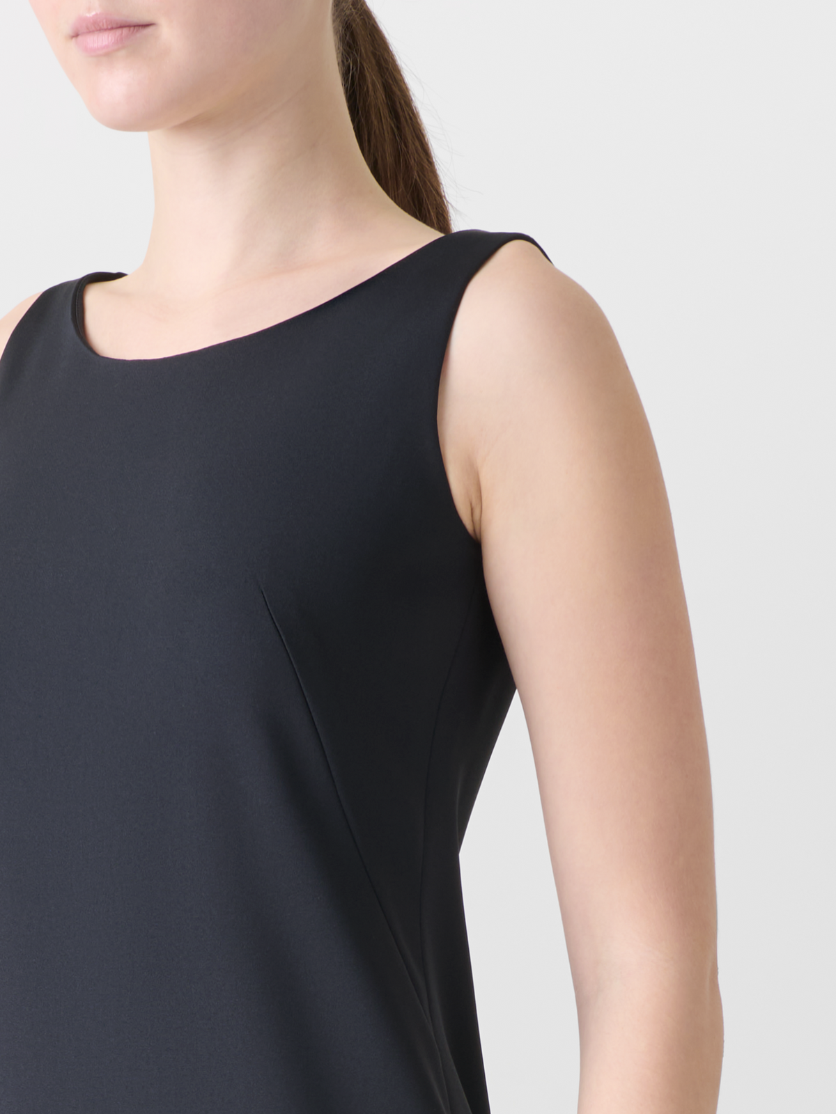 Designer Silk Crêpe Stretch Sheath Dress - black #editorial