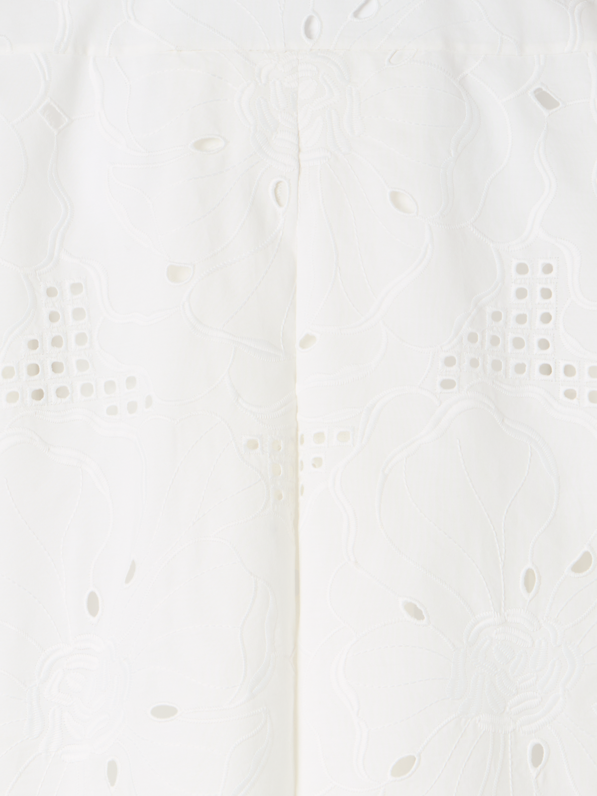 Designer A-Line Flower Eyelet Blouse - ecru
