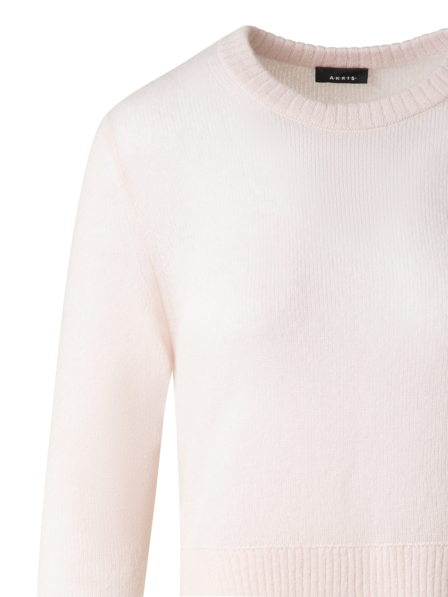 Designer Cashmere Silk Sweater with Bracelet Sleeves - neutral - pastel - beige