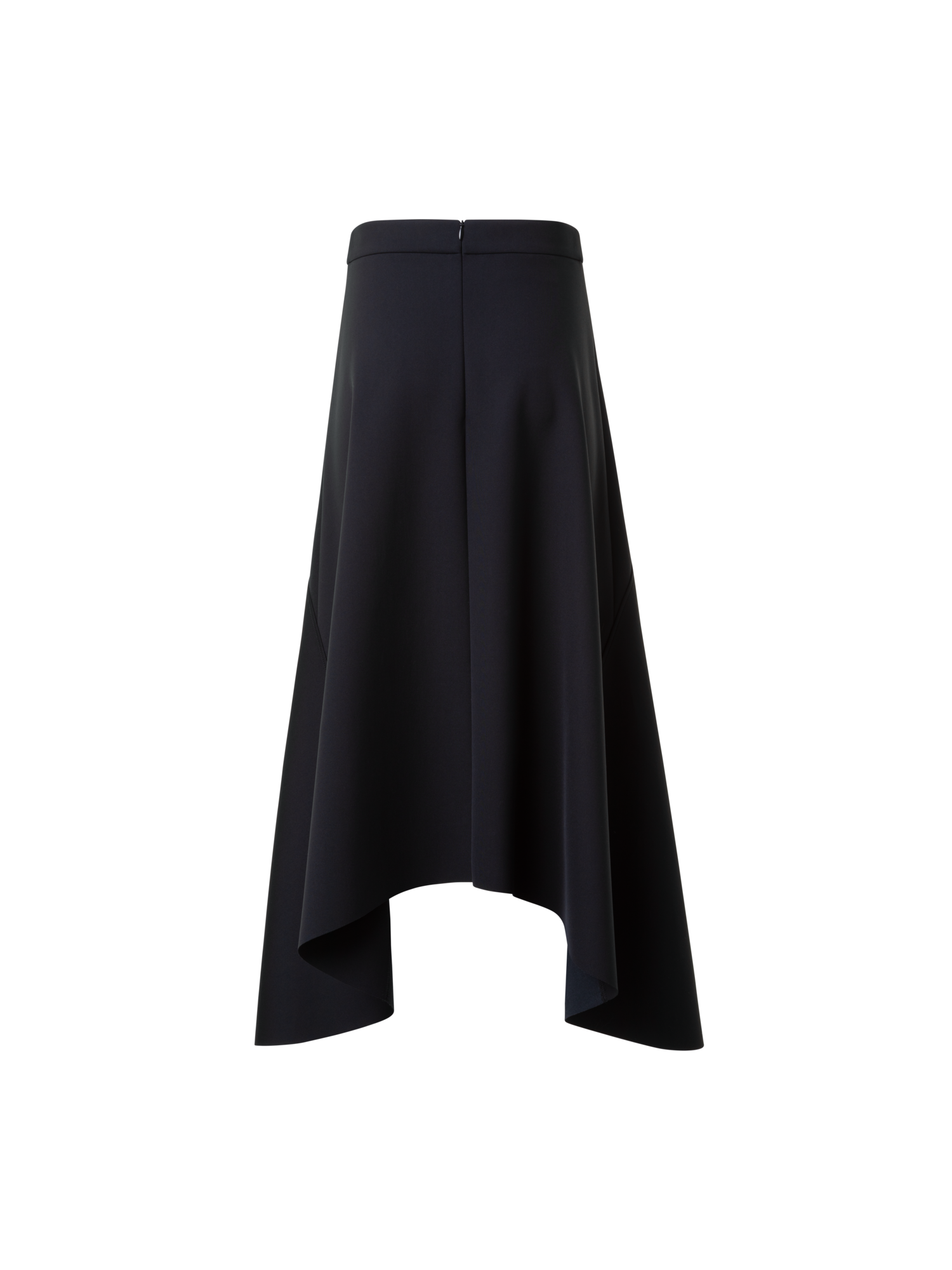 Designer Asymmetrical A-Line Neoprene Handkerchief Skirt - black - neutral