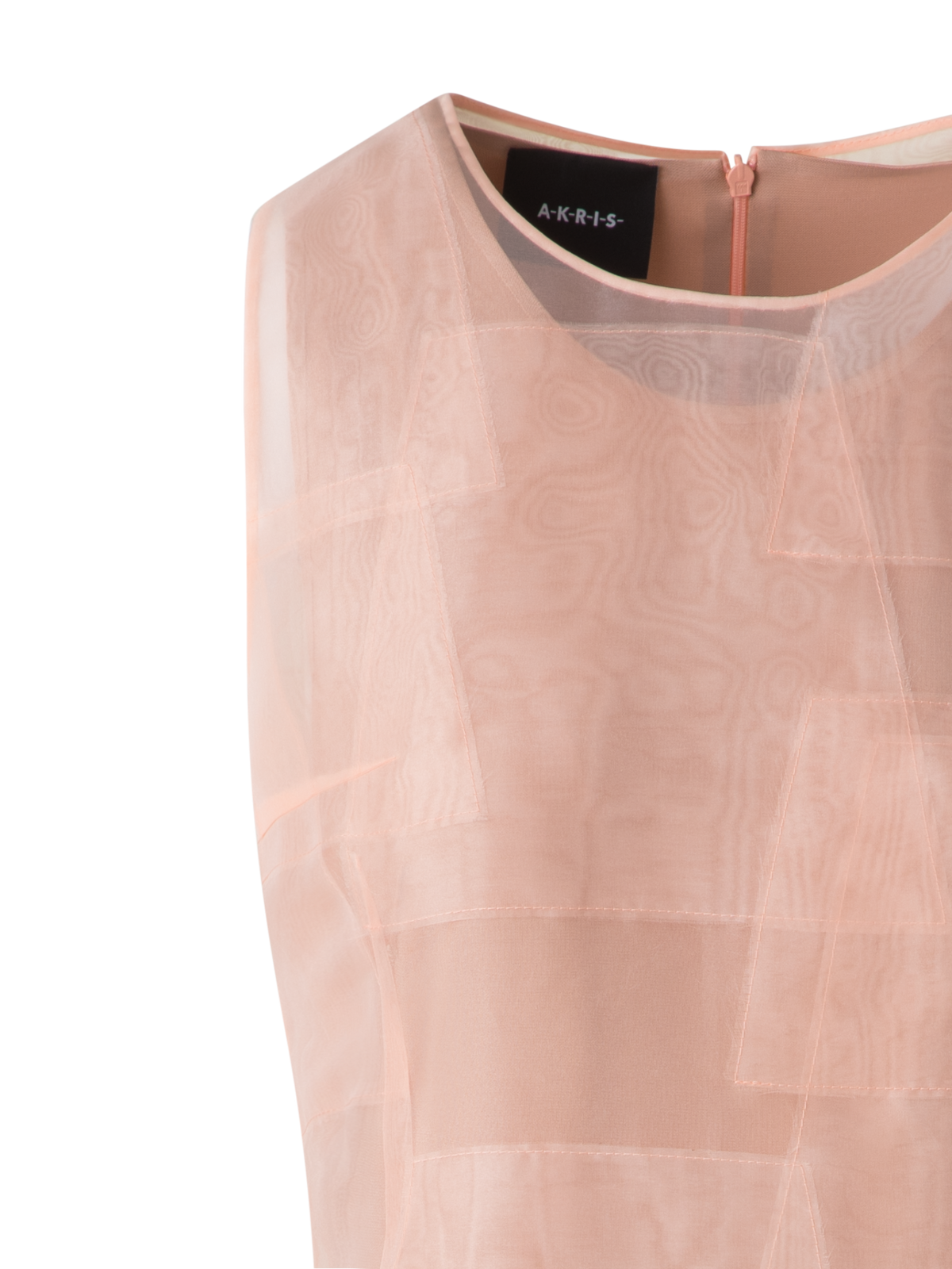 Sheath Dress in Sheer Trapezoid Organza Layers Akris Inc. Sheath Dress in Sheer Trapezoid Organza Layers Akris Inc.