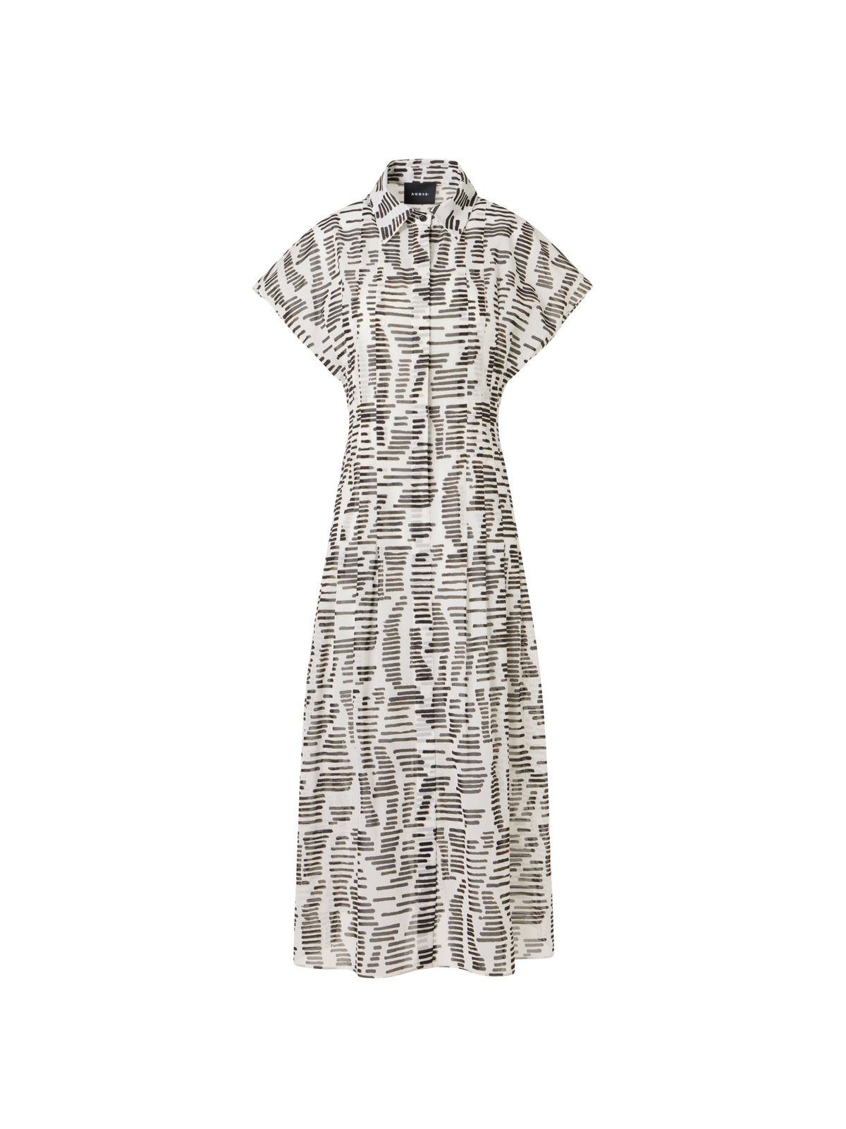 Designer Cap-Sleeve Dance Movements Midi Dress - multicolor