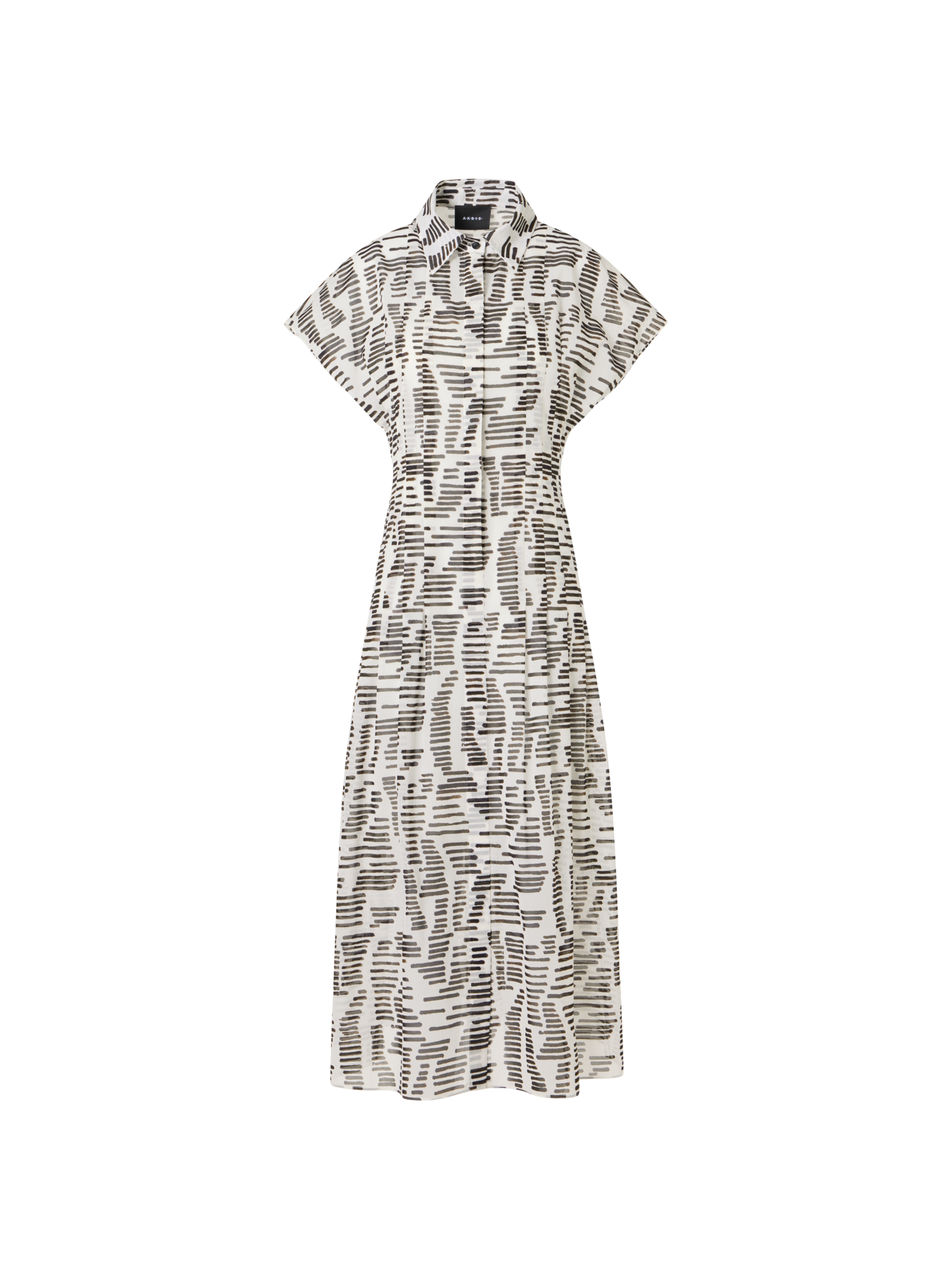 Designer Cap-Sleeve Dance Movements Midi Dress - multicolor