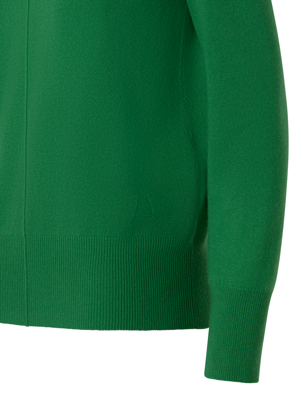 Designer Cashmere Sweater with Wide Turtleneck - green