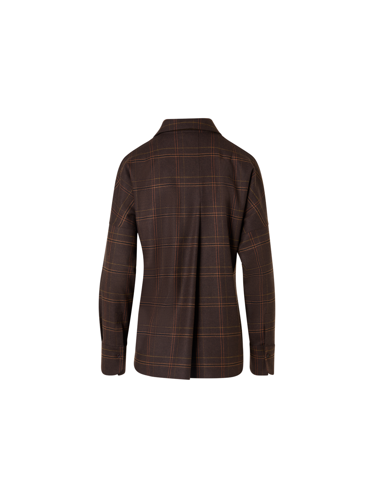 Designer Boxy Check Blouse in Flannel - brown