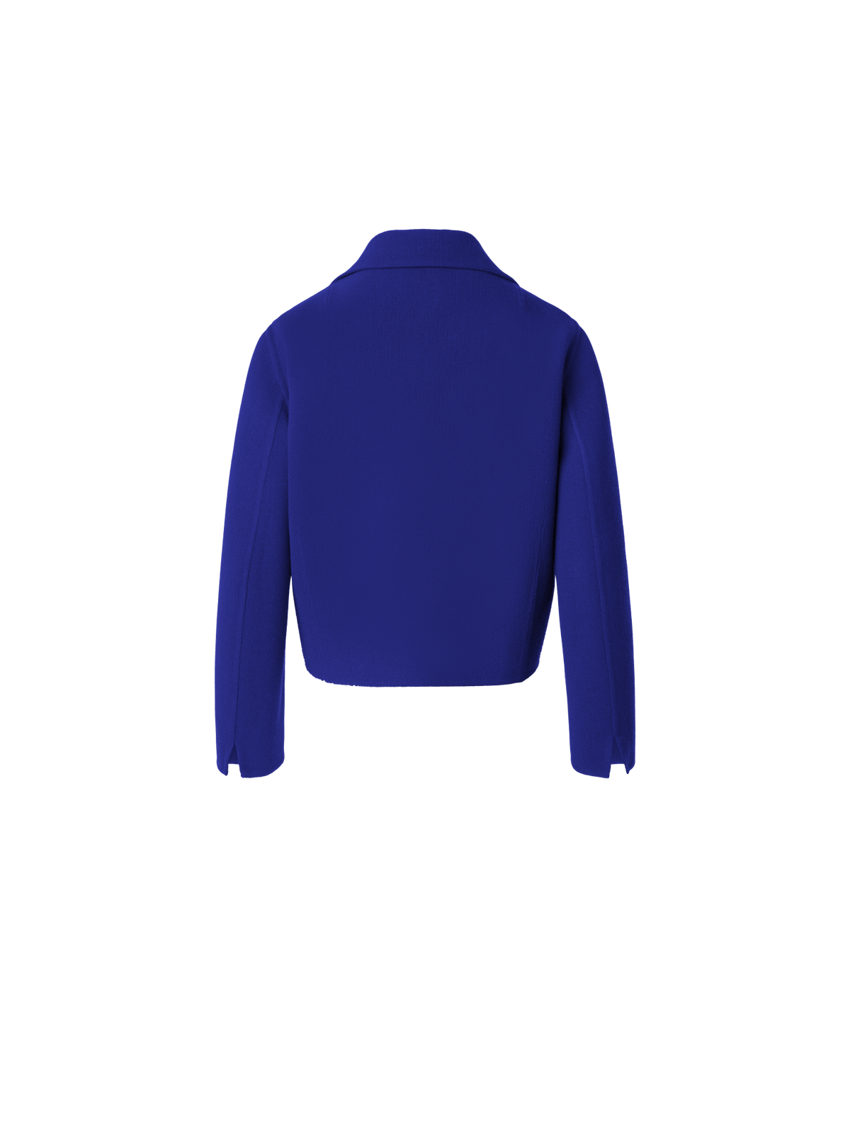 Designer Short Jacket in Wool Crêpe Double-Face - purple