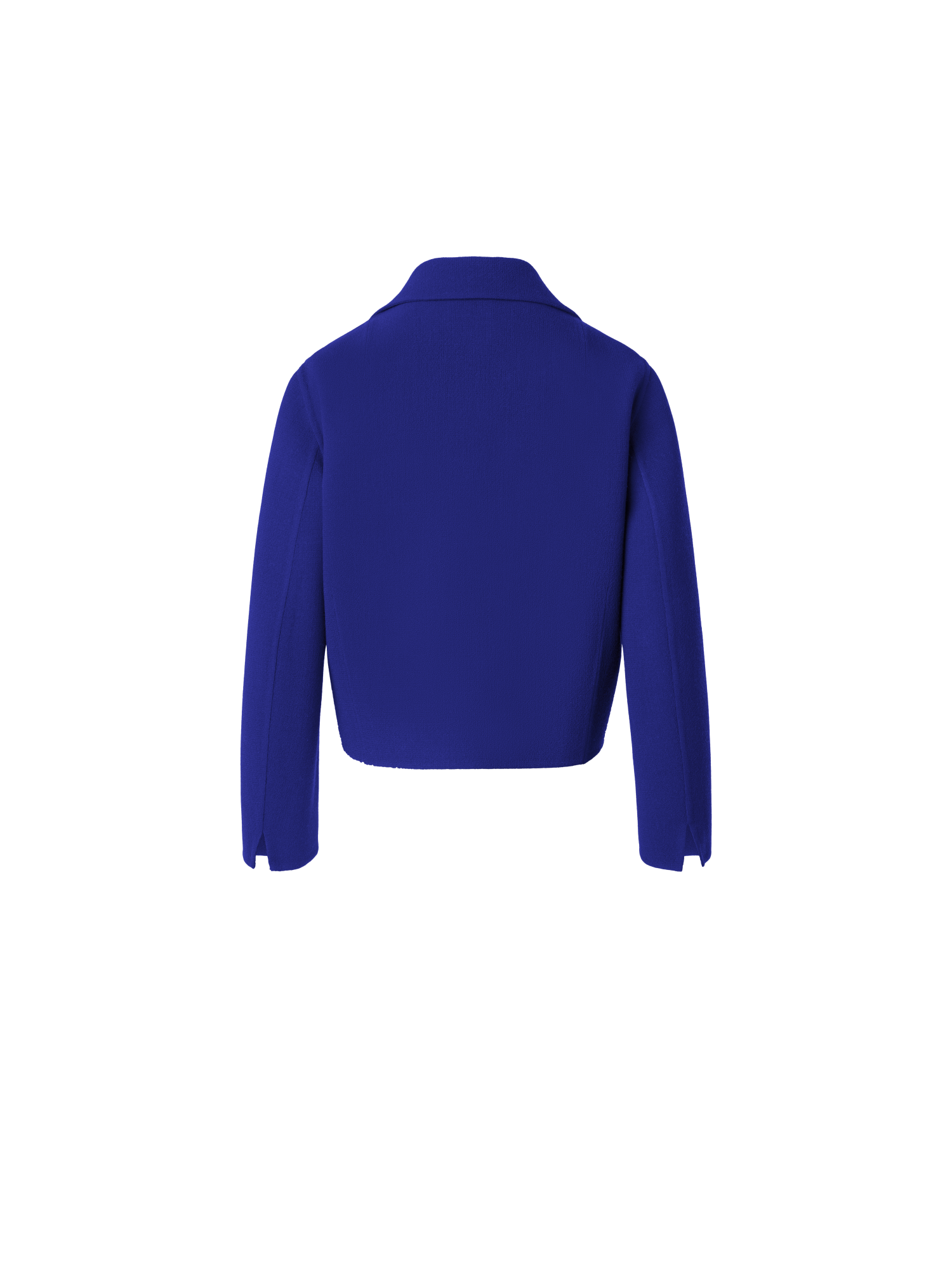 Designer Short Jacket in Wool Crêpe Double-Face - purple