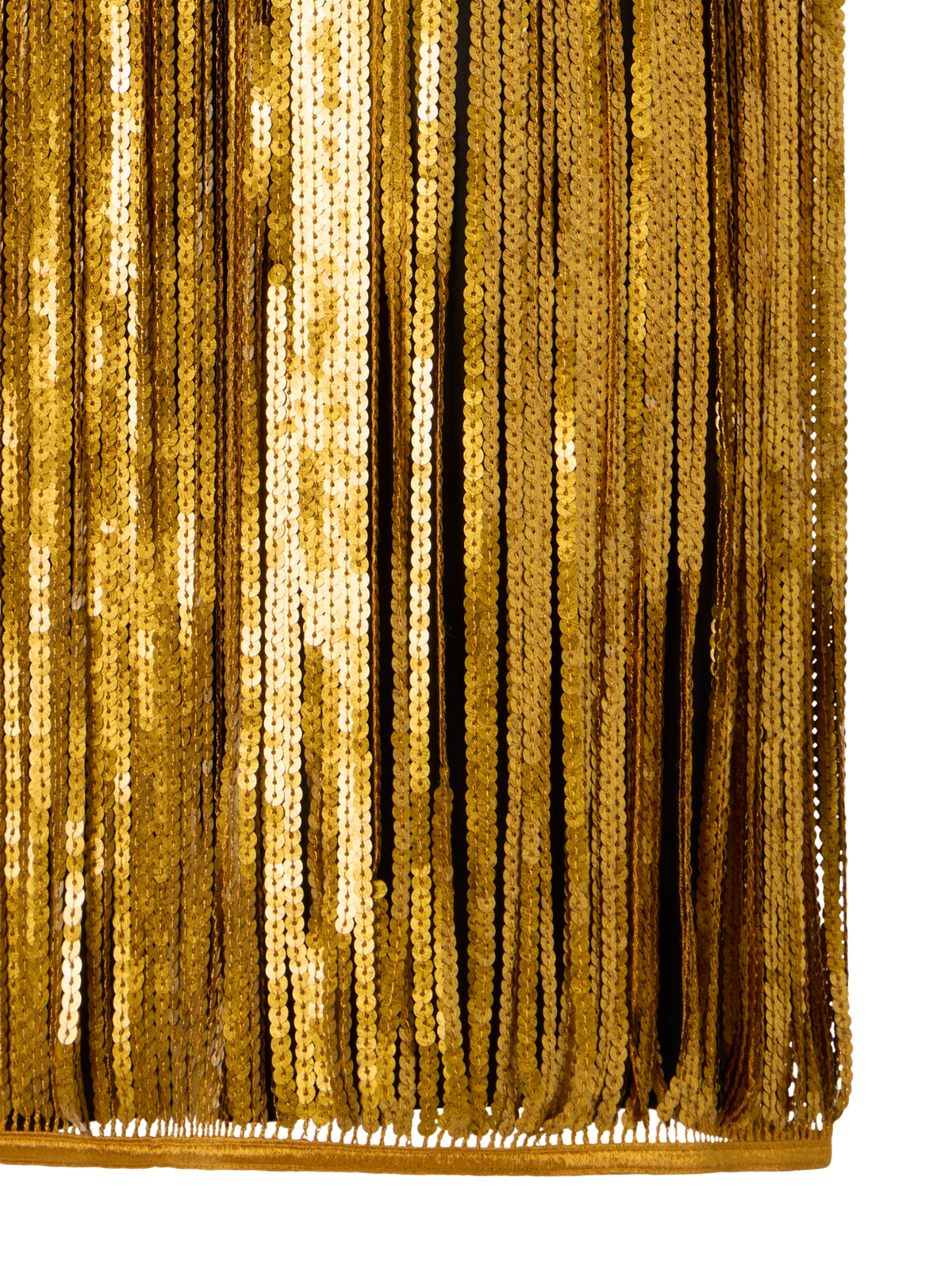 Designer Sequin Fringe Mini Dress - gold
