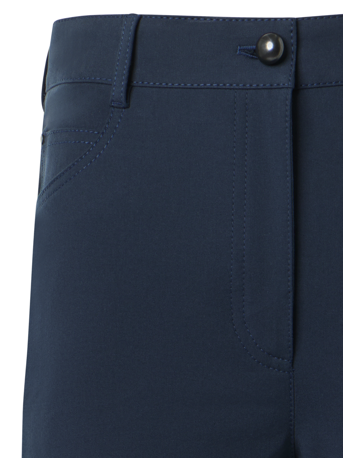 Designer Cali Mid-Rise Cropped Bootcut Cotton Bi-Stretch Pants - navy