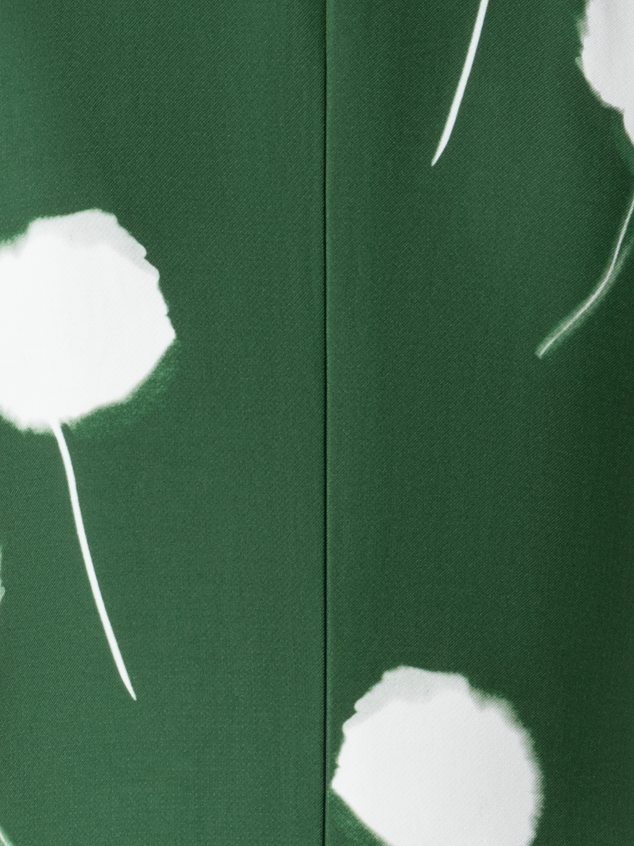 Designer Double-Face Sheath Dress with Dandelion Print - green - multicolor